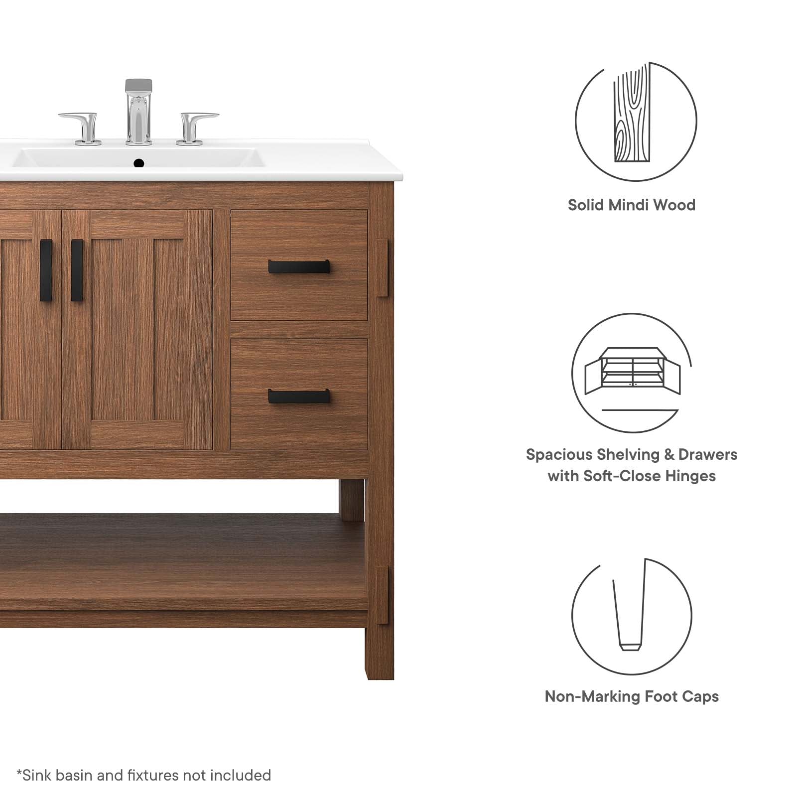 Ashlyn 36” Wood Bathroom Vanity Cabinet (Sink Basin Not Included) - East Shore Modern Home Furnishings