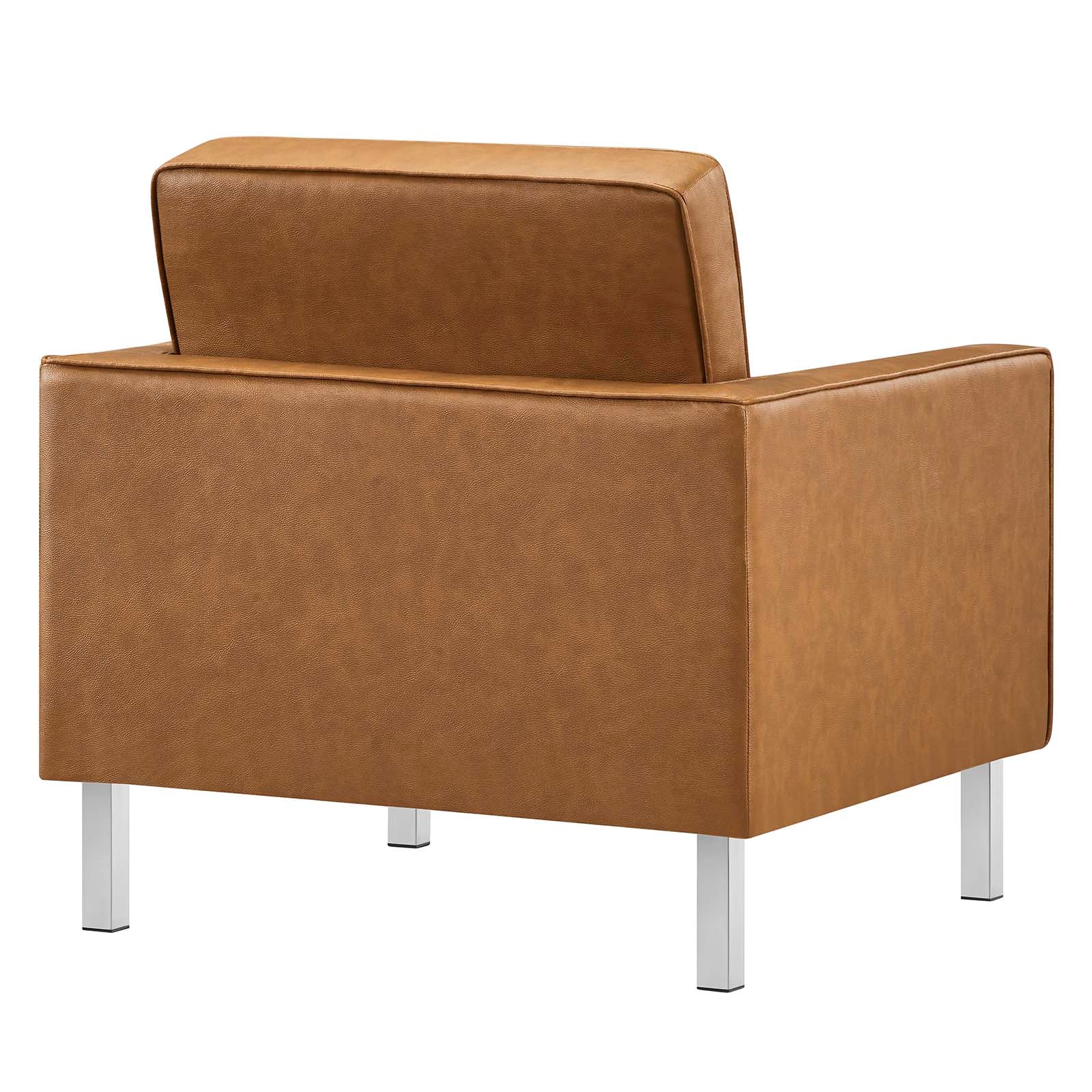 Loft Tufted Vegan Leather Armchair and Ottoman Set - East Shore Modern Home Furnishings