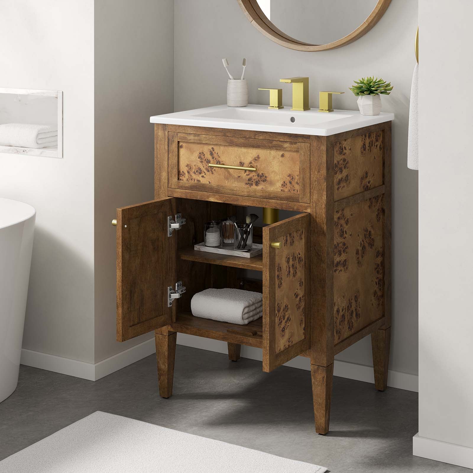 One - Elysian 24" Wood Bathroom Vanity