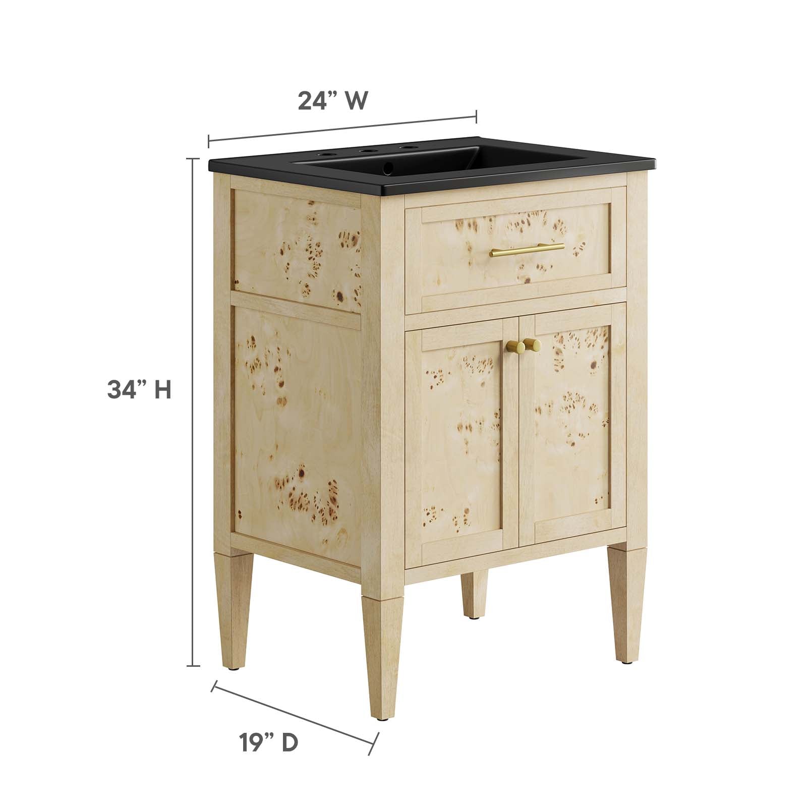 One - Elysian 24" Wood Bathroom Vanity