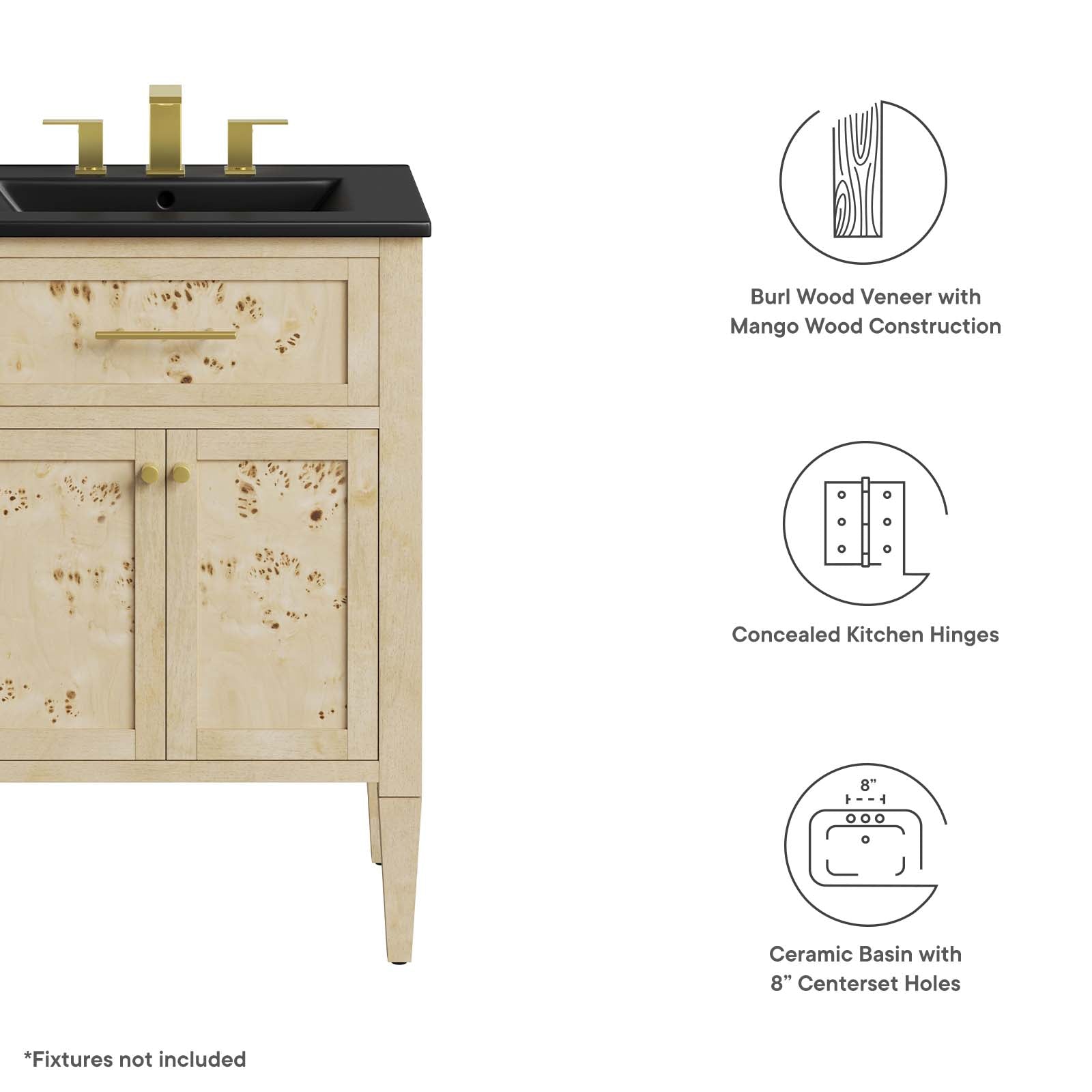 One - Elysian 24" Wood Bathroom Vanity