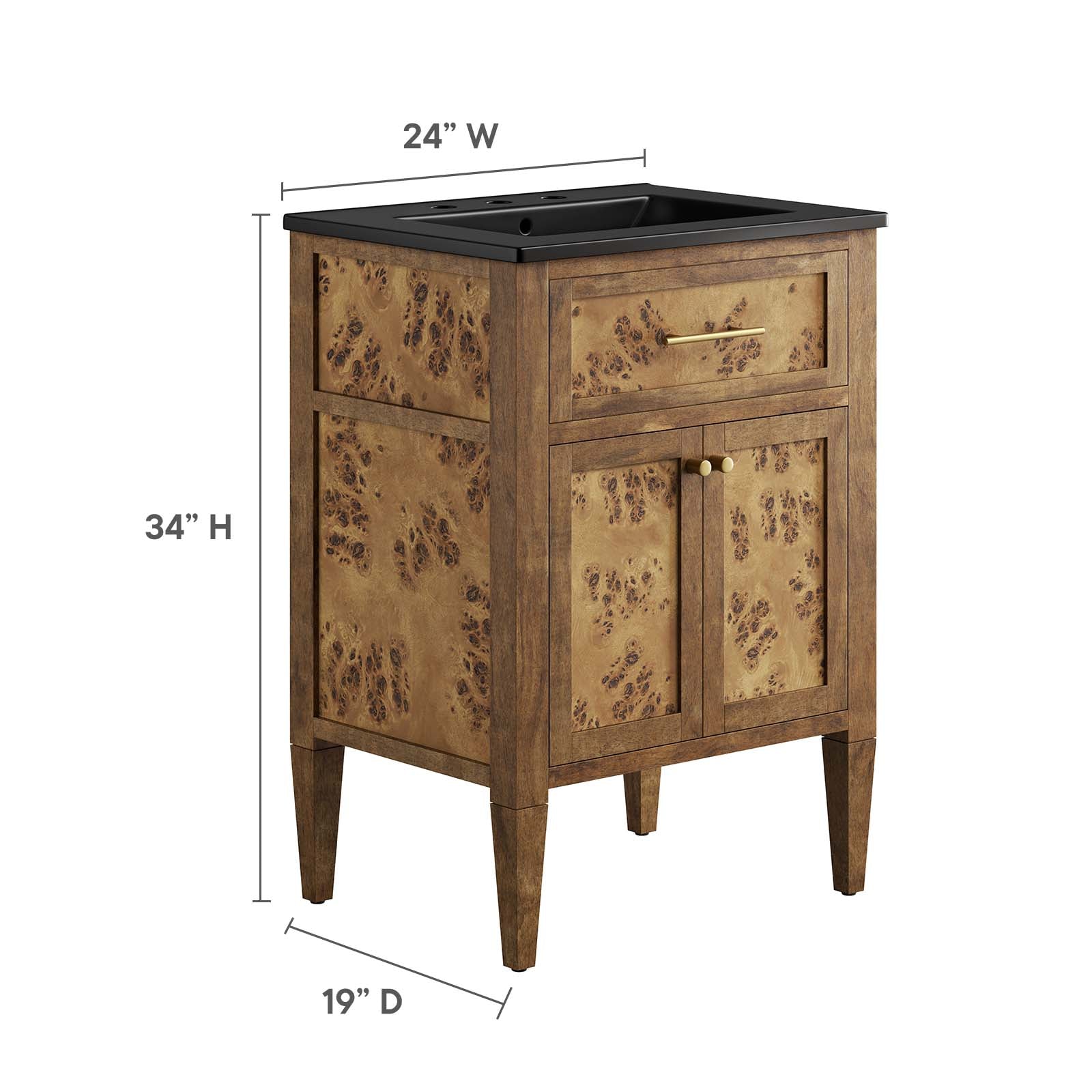 One - Elysian 24" Wood Bathroom Vanity