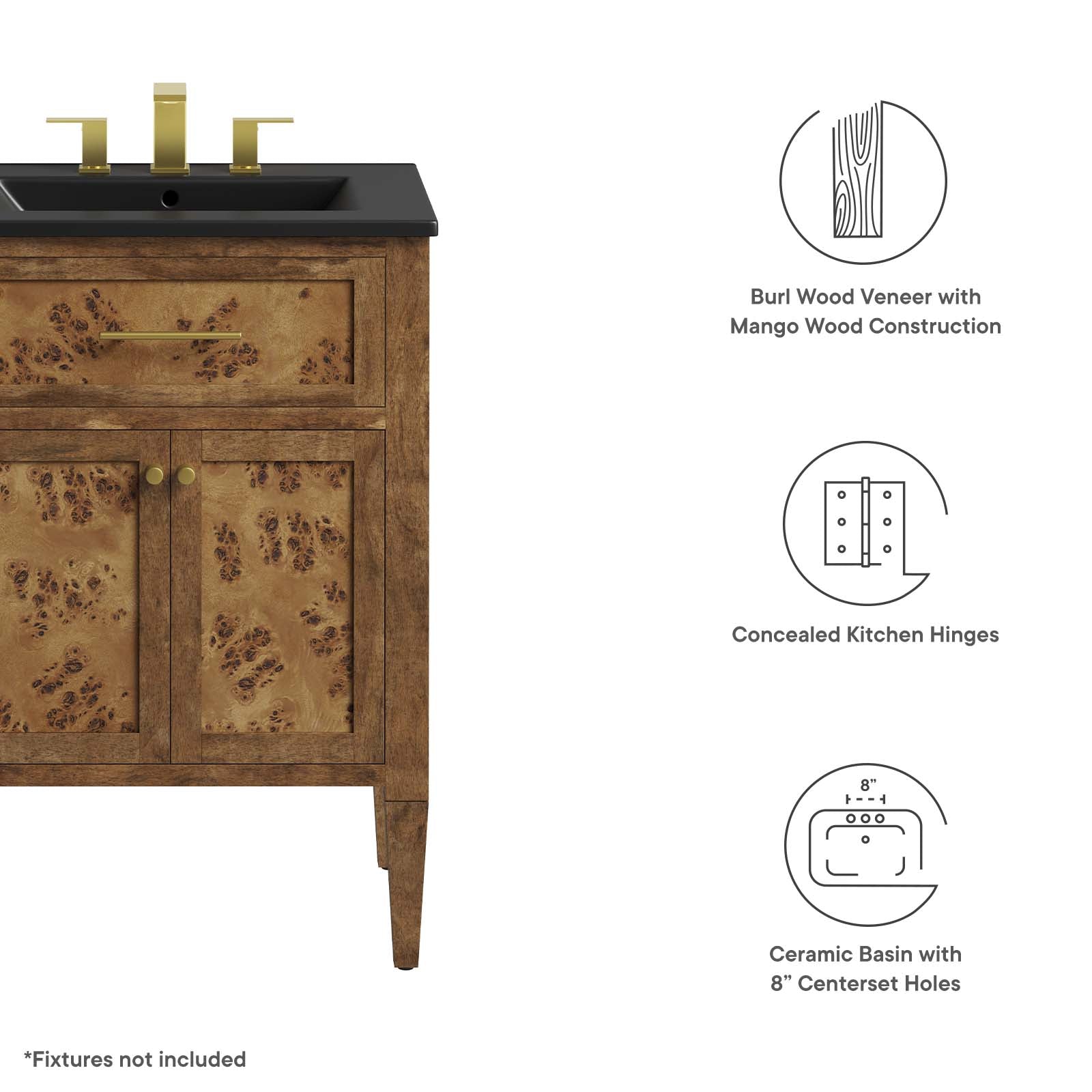 One - Elysian 24" Wood Bathroom Vanity