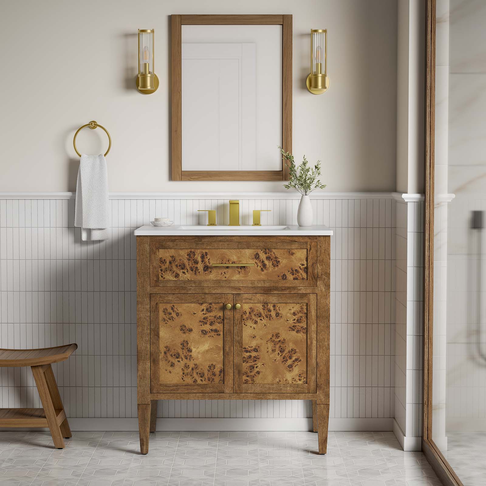 One - Elysian 30" Wood Bathroom Vanity
