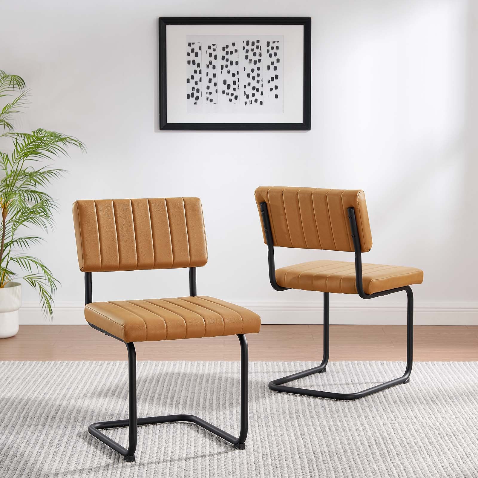 Parity Vegan Leather Dining Side Chairs - Set of 2 - East Shore Modern Home Furnishings