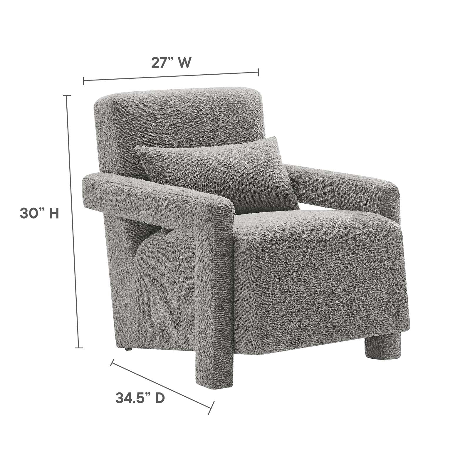 Mirage Boucle Upholstered Armchair - East Shore Modern Home Furnishings