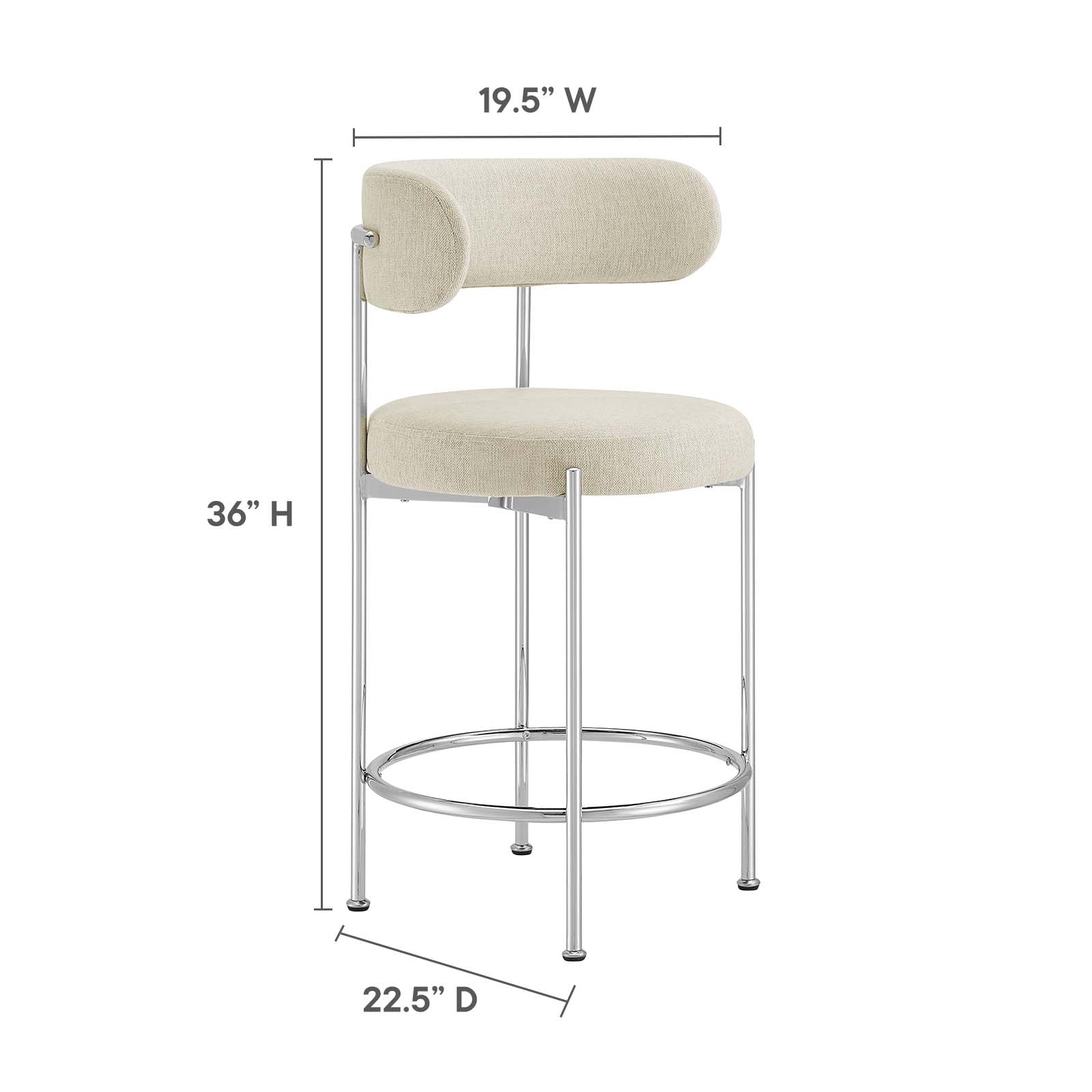 Albie Fabric Counter Stools - Set of 2 - East Shore Modern Home Furnishings