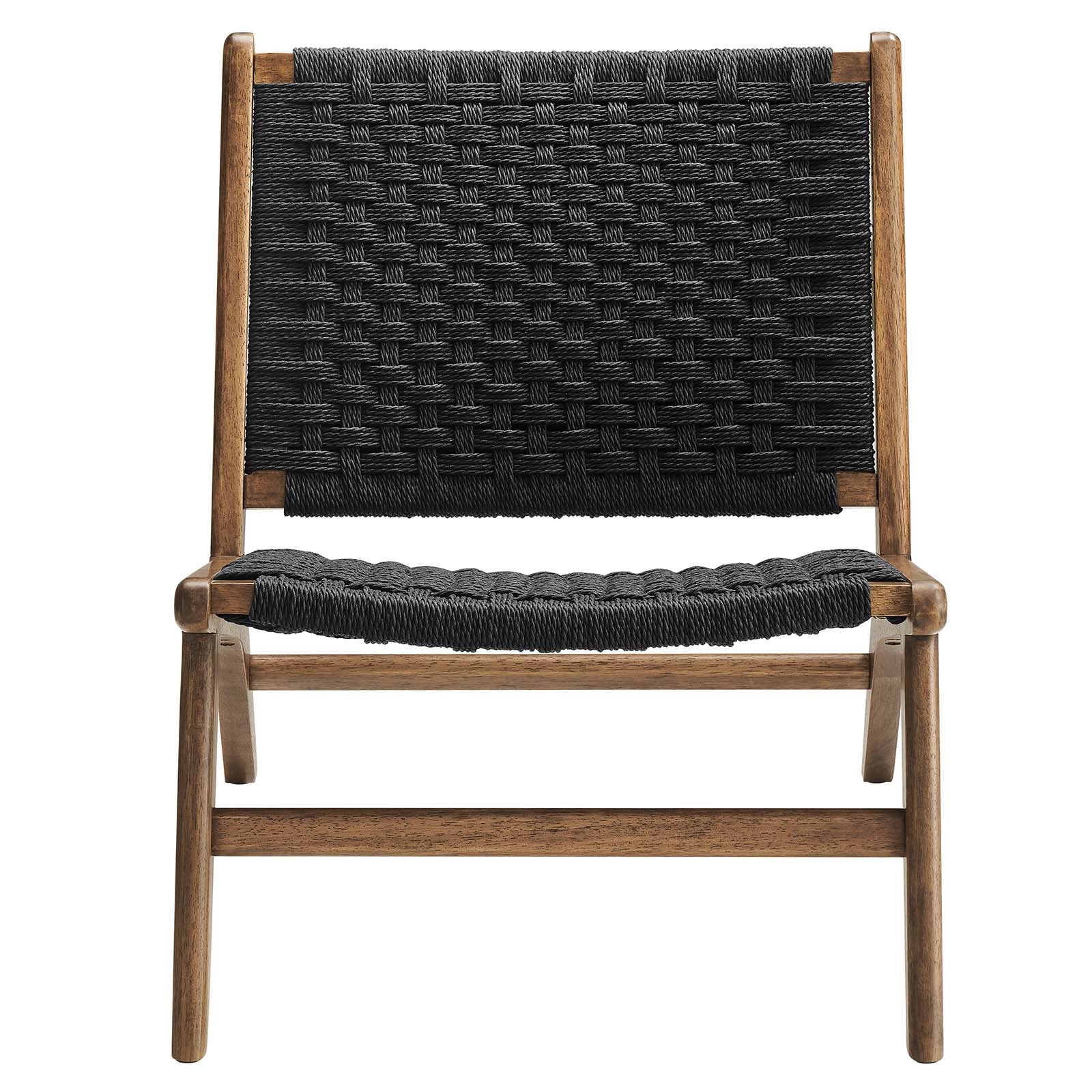 Saorise Woven Rope Wood Accent Lounge Chair