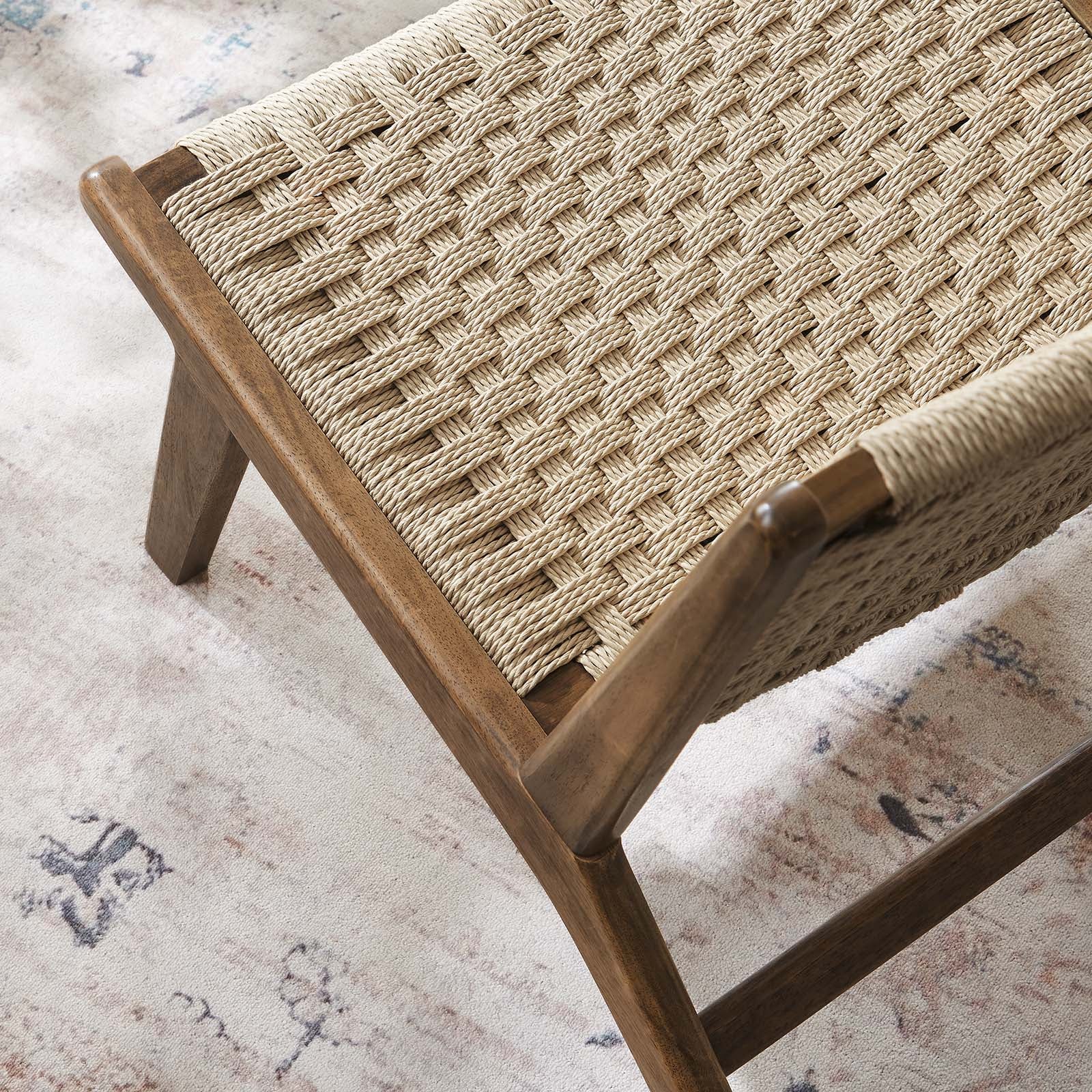 Saoirse Woven Rope Wood Accent Lounge Chair - Natural Natural