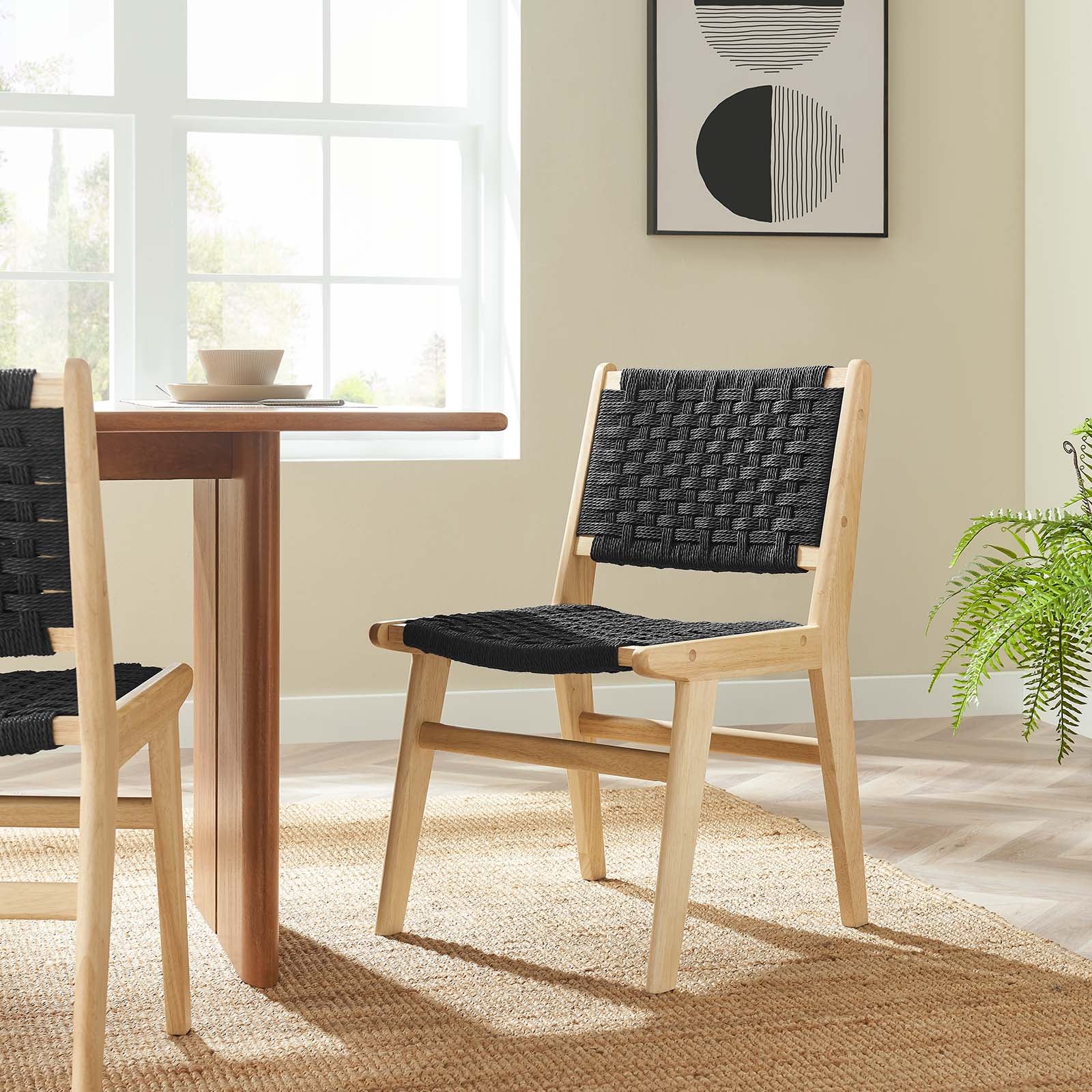 Saoirse Woven Rope Wood Dining Side Chair - Set of 2 - East Shore Modern Home Furnishings