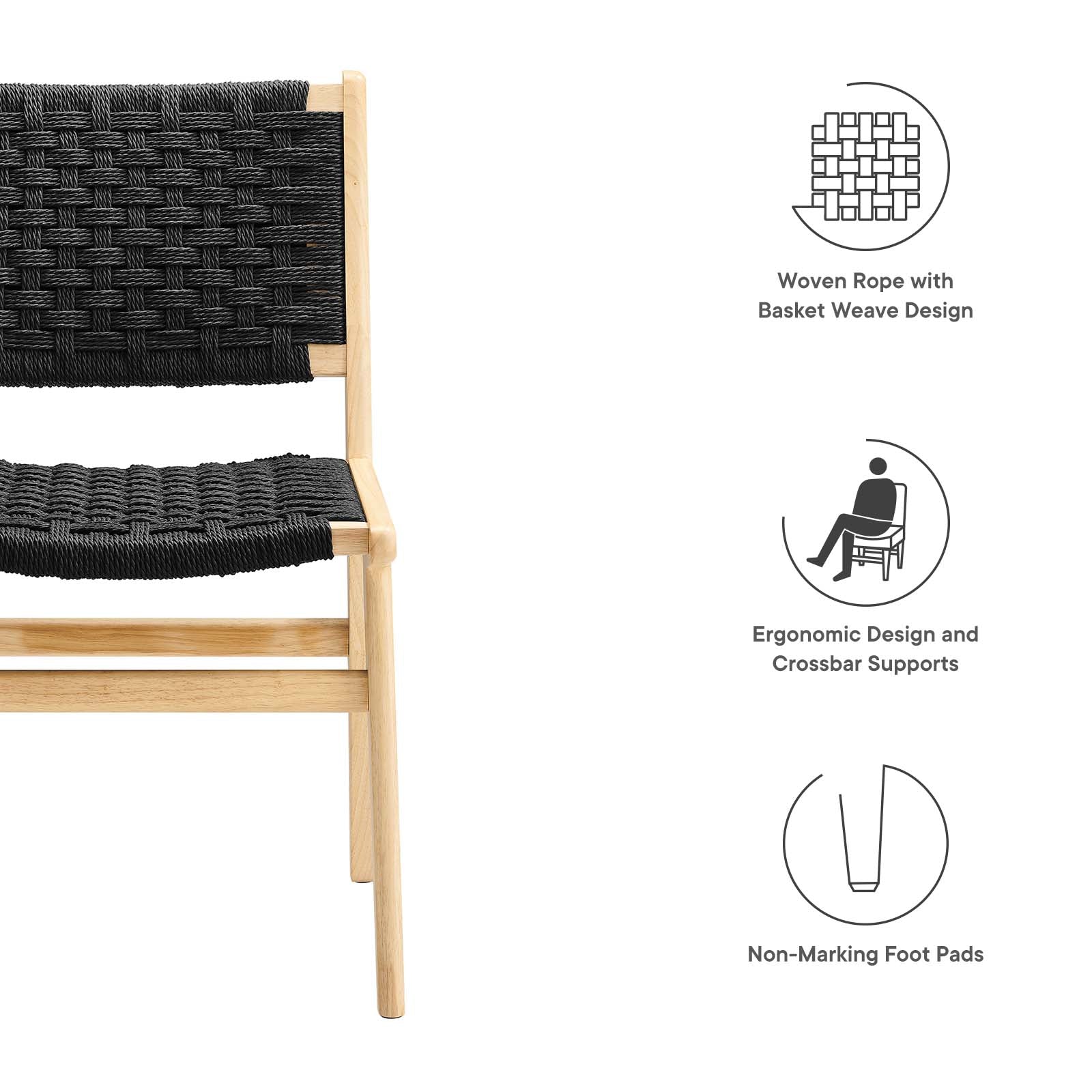 Saoirse Woven Rope Wood Dining Side Chair - Set of 2 - East Shore Modern Home Furnishings