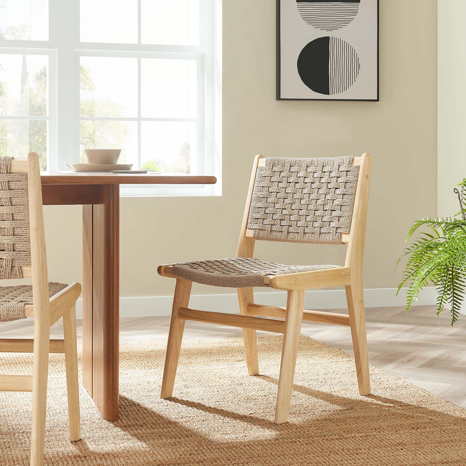 Saoirse Woven Rope Wood Dining Side Chair - Set of 2 - East Shore Modern Home Furnishings
