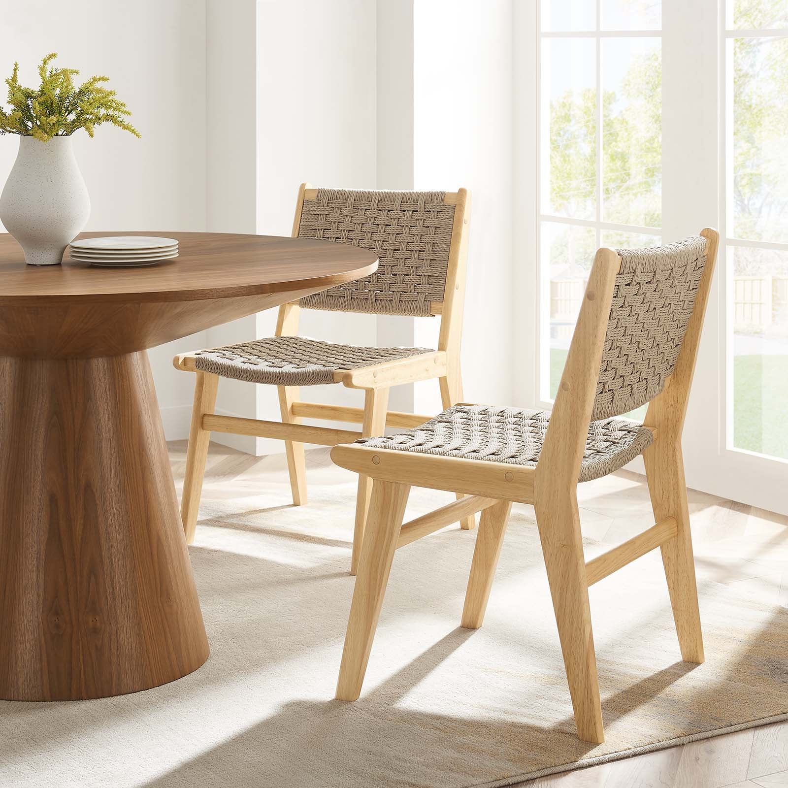 woven dining room chairs