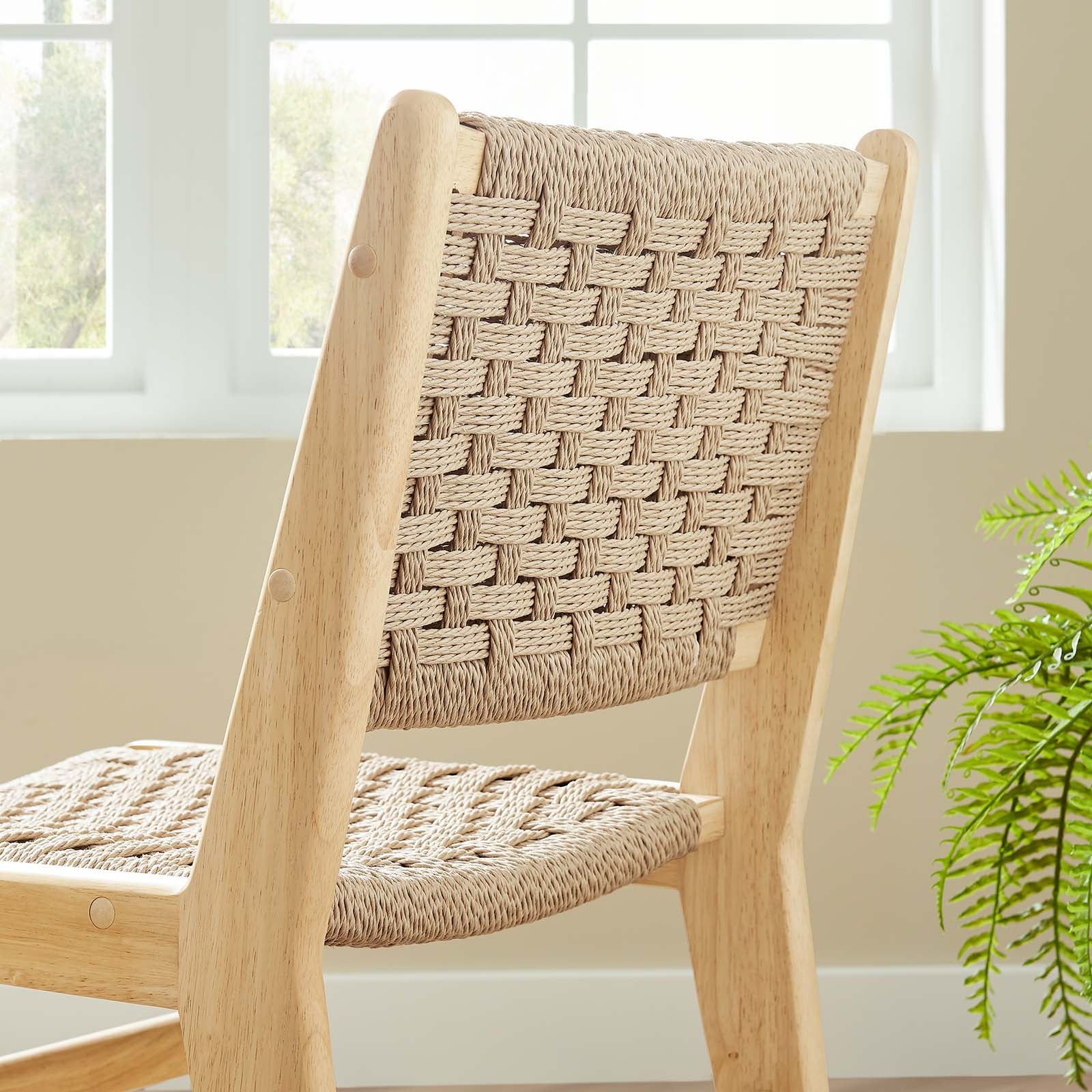 Saoirse Woven Rope Wood Dining Side Chair - Set of 2 - East Shore Modern Home Furnishings