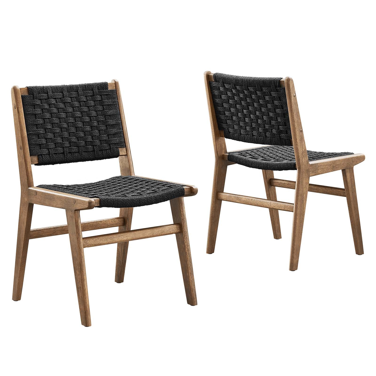 Saorise Woven Rope Wood Dining Side Chair - Set of 2