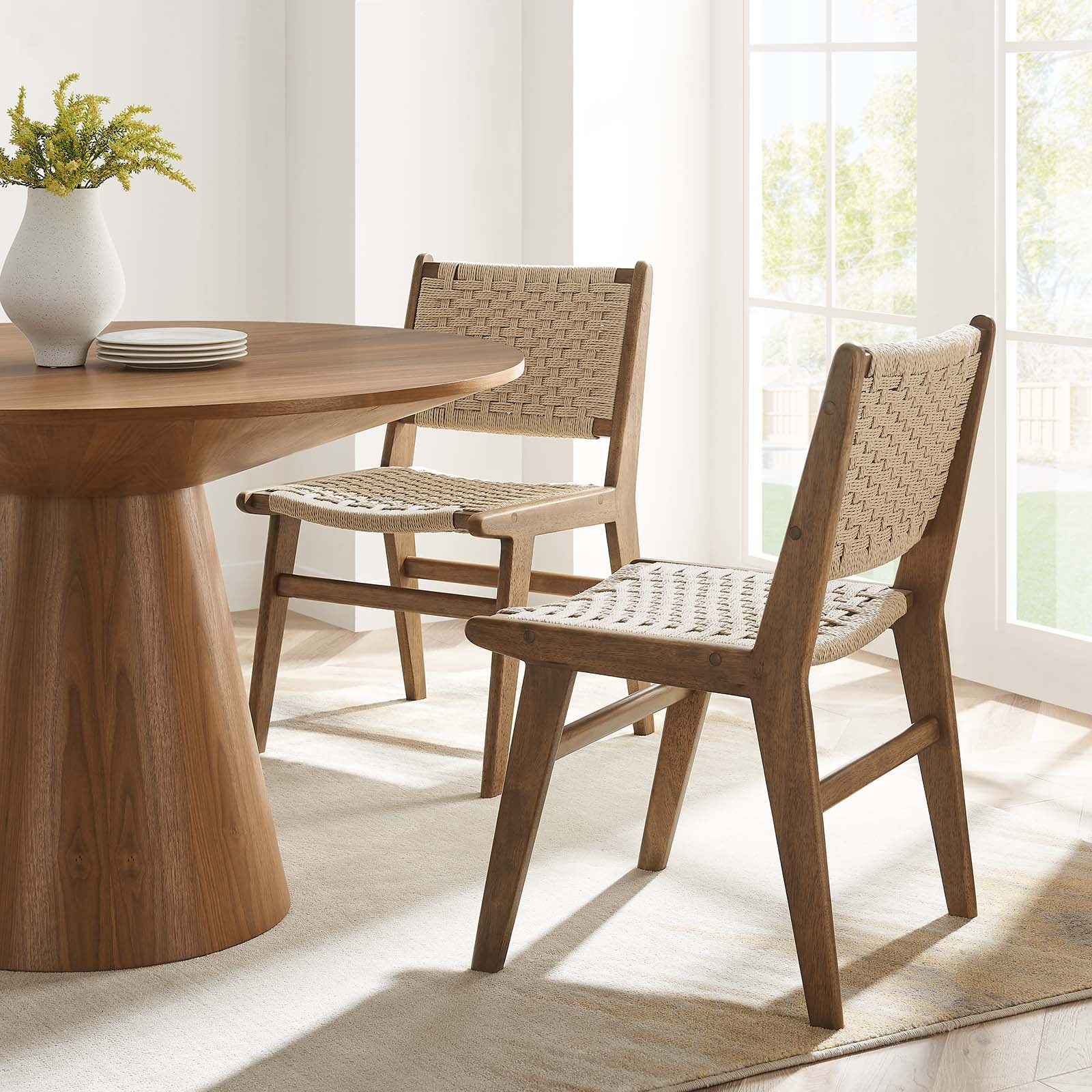 Saoirse Woven Rope Wood Dining Side Chair - Set of 2 - East Shore Modern Home Furnishings