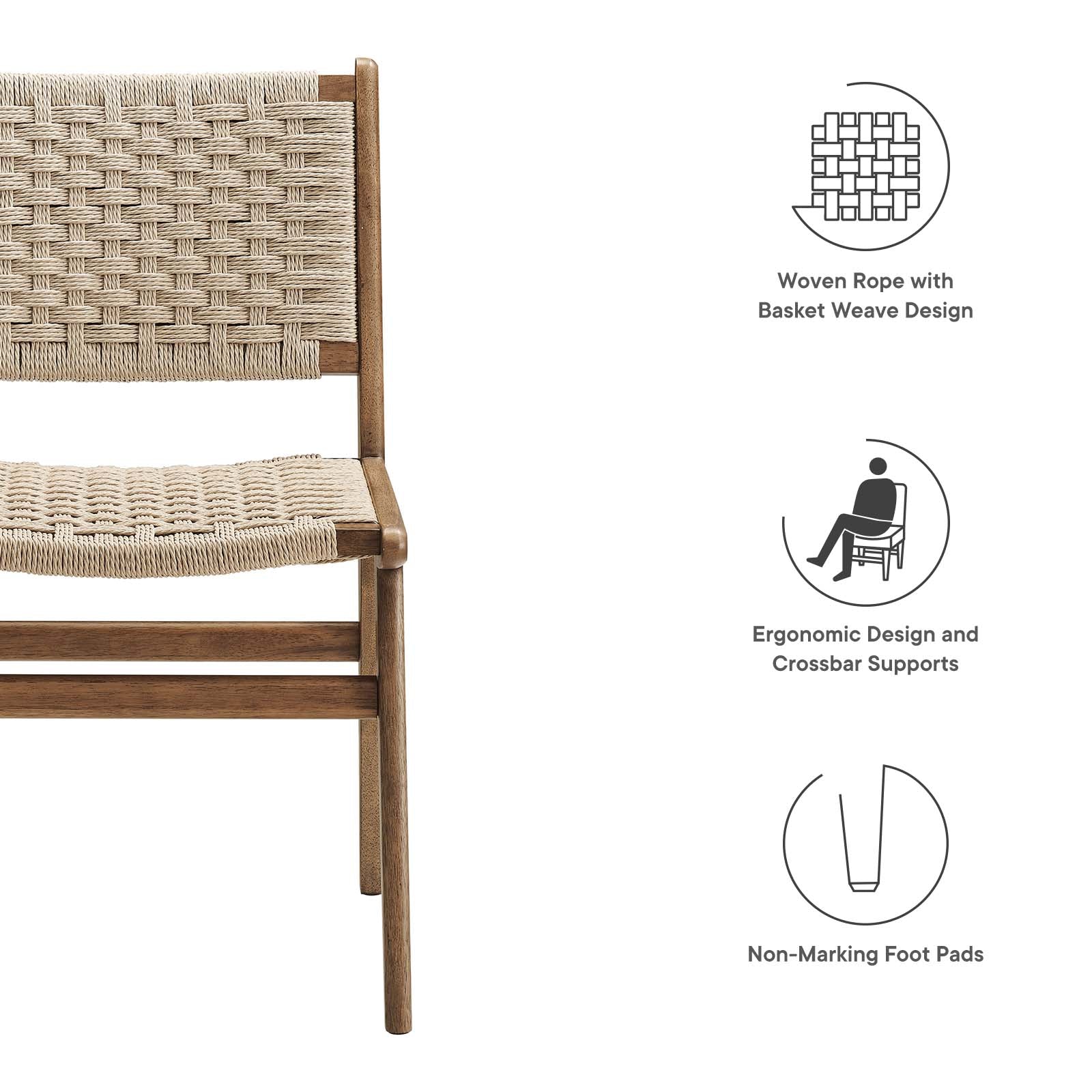 Saoirse Woven Rope Wood Dining Side Chair - Set of 2 - East Shore Modern Home Furnishings
