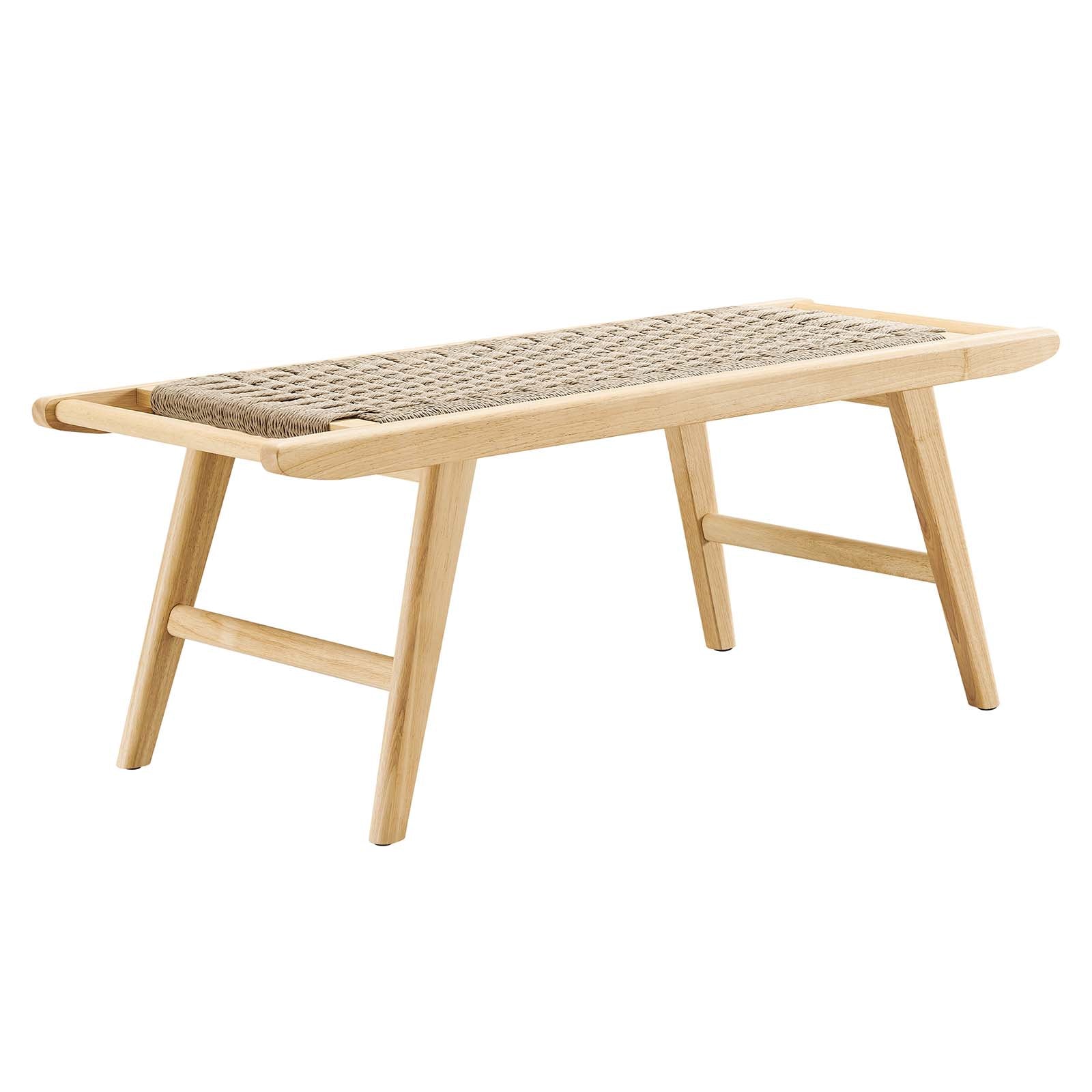 Saorise 47" Woven Rope Wood Bench - East Shore Modern Home Furnishings