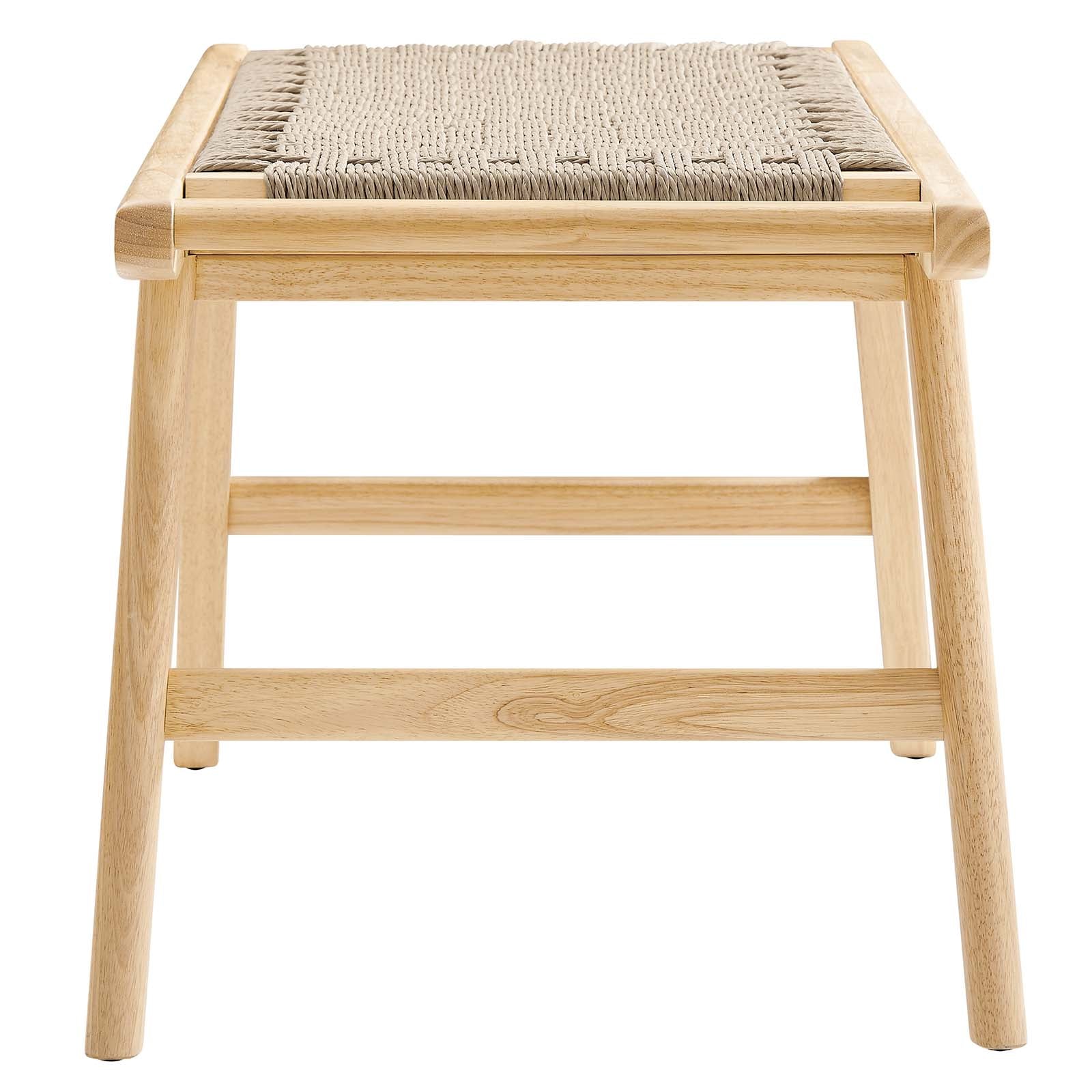 Saorise 47" Woven Rope Wood Bench - East Shore Modern Home Furnishings