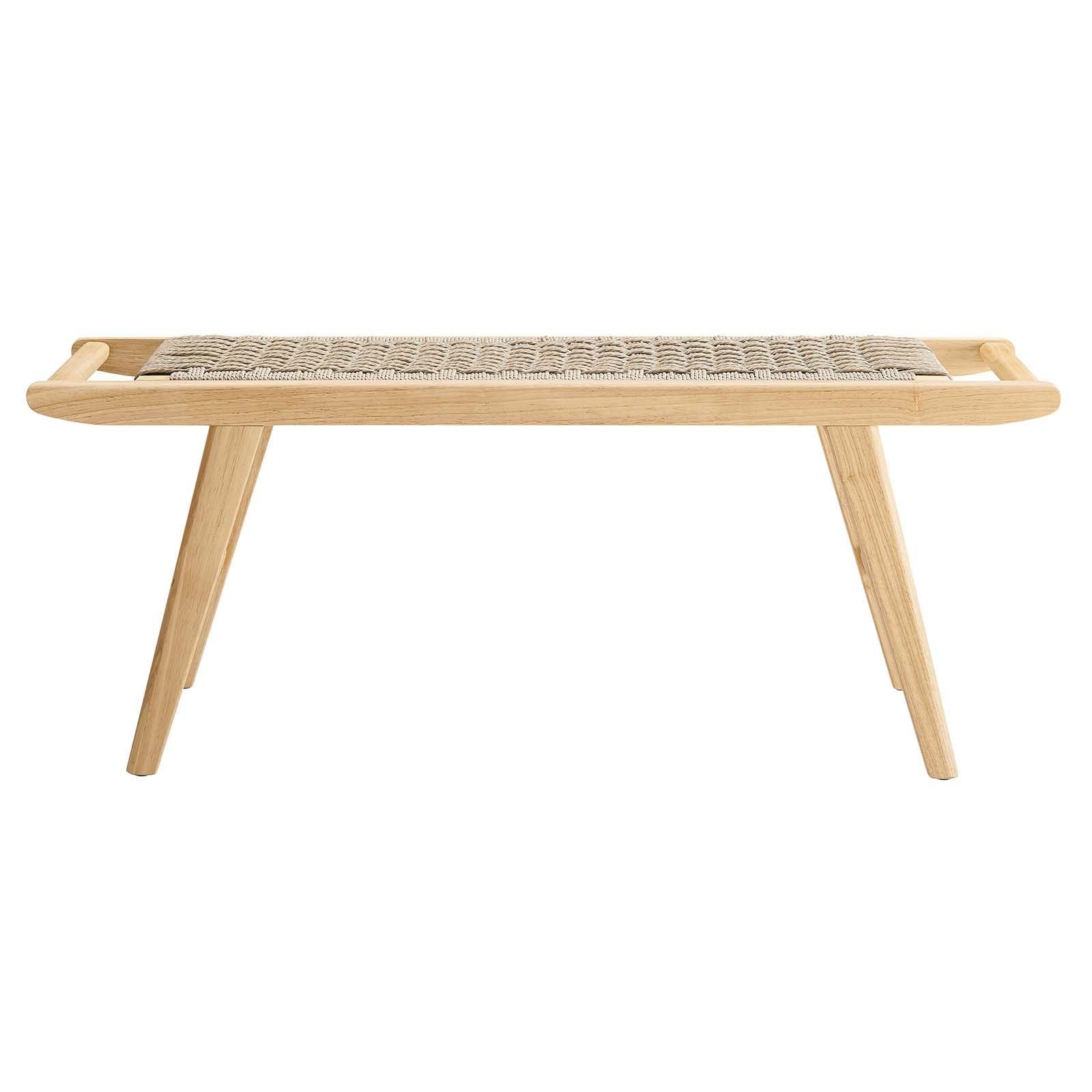 Saorise 47" Woven Rope Wood Bench - East Shore Modern Home Furnishings