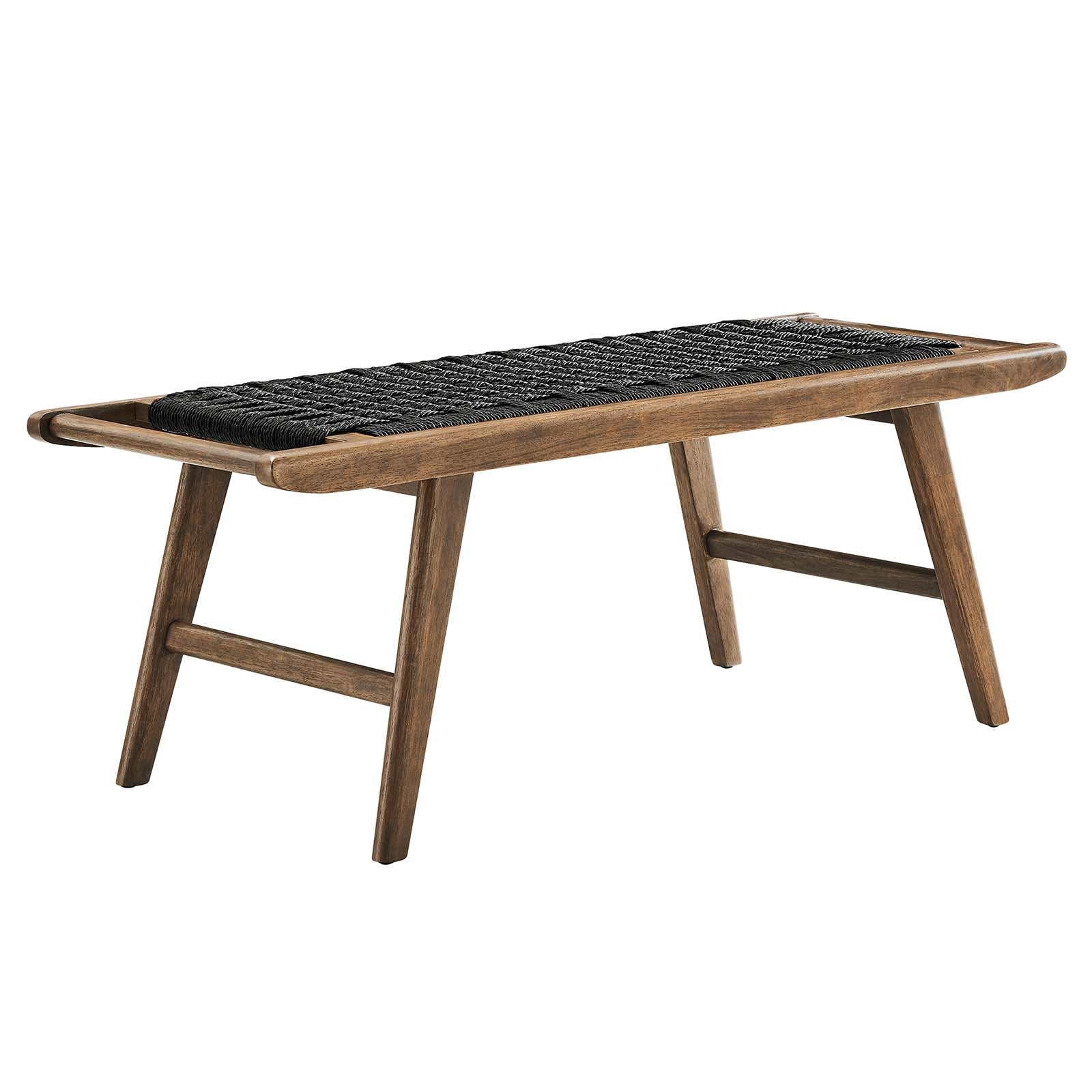 Saorise 47" Woven Rope Wood Bench - East Shore Modern Home Furnishings