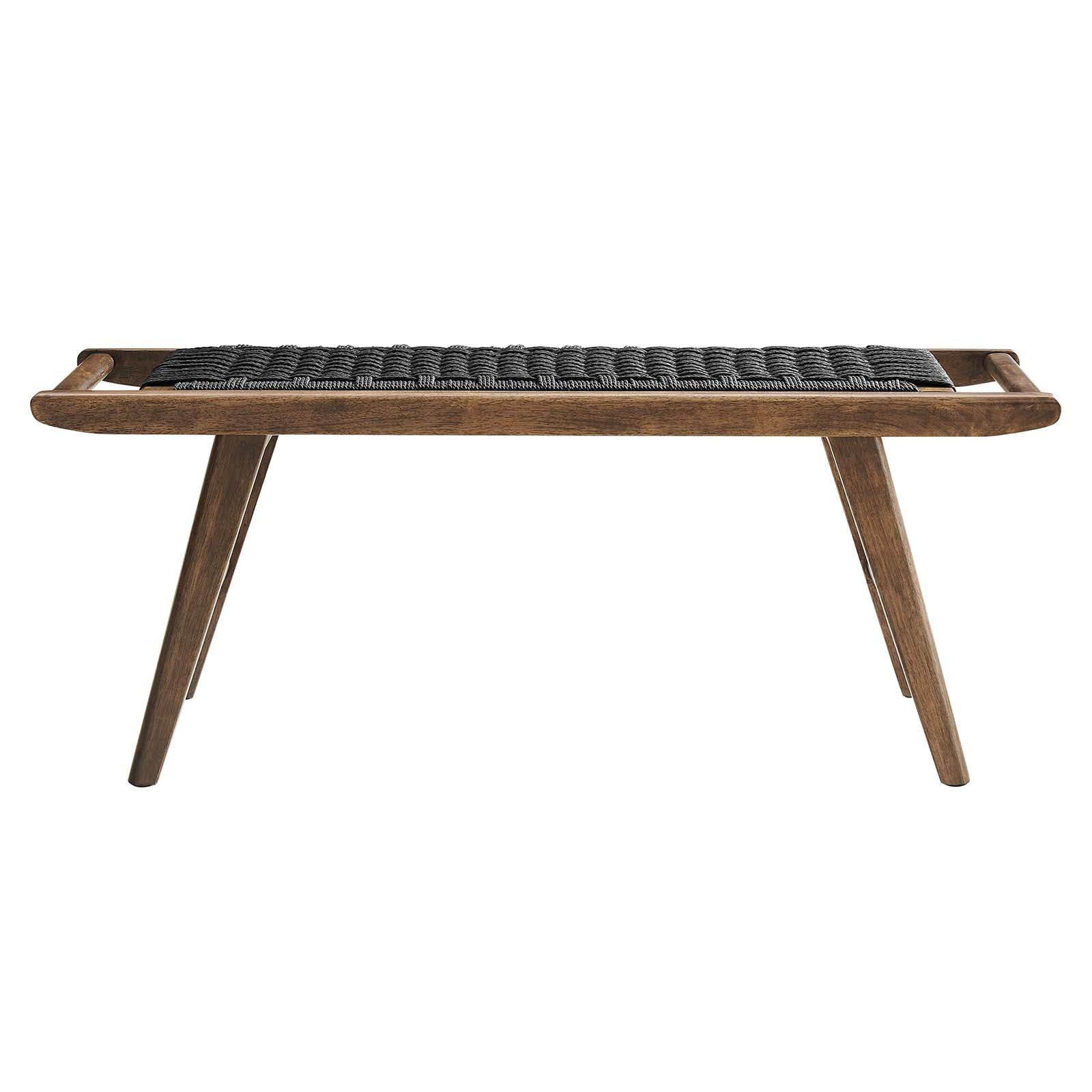 Saorise 47" Woven Rope Wood Bench - East Shore Modern Home Furnishings