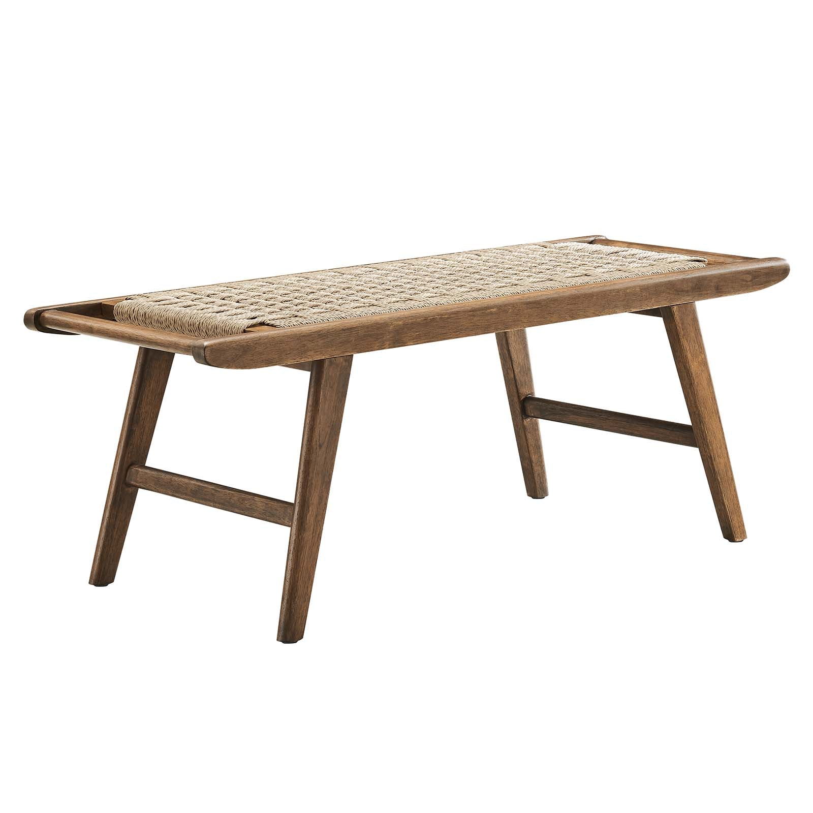 Saorise 47" Woven Rope Wood Bench - East Shore Modern Home Furnishings