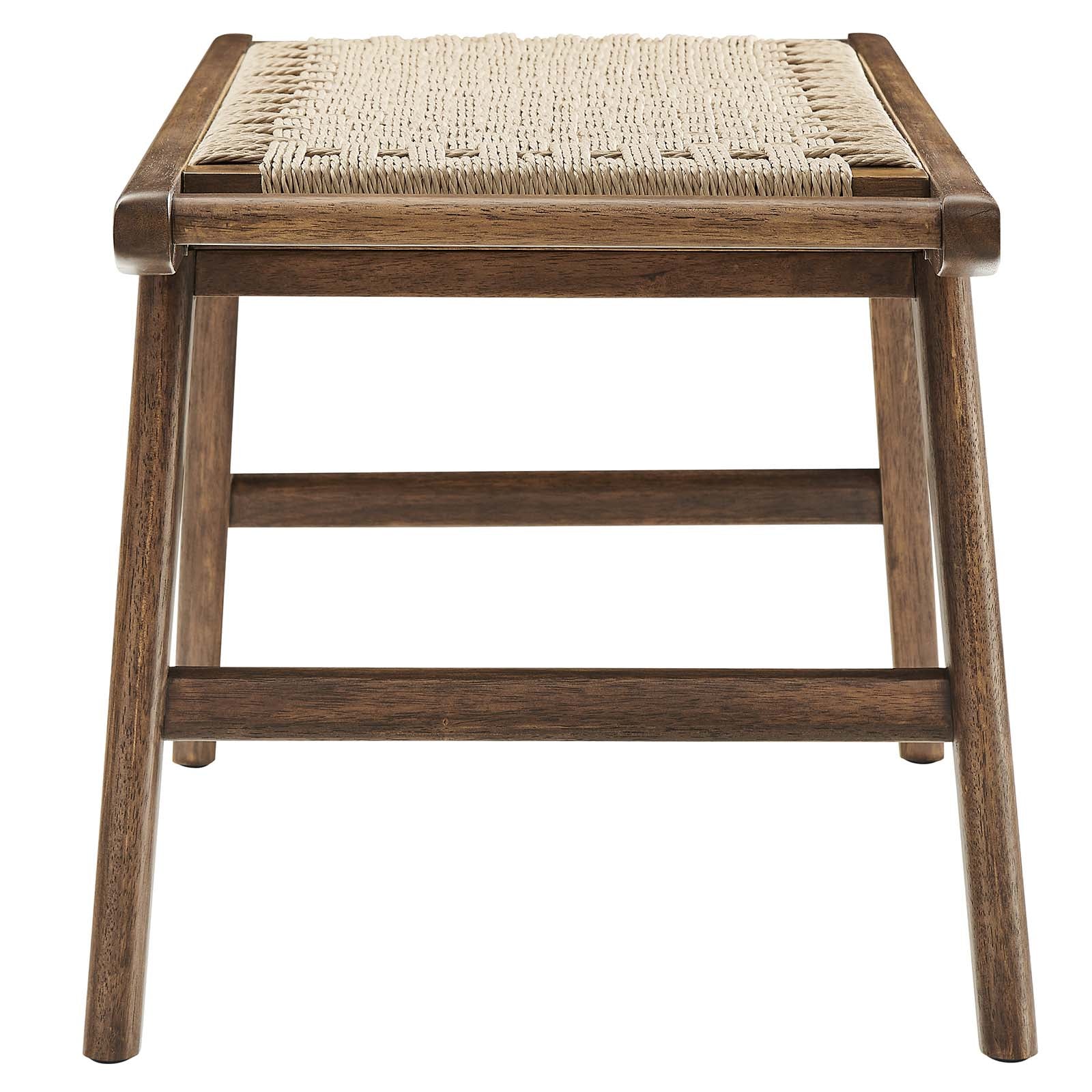 Saorise 47" Woven Rope Wood Bench - East Shore Modern Home Furnishings