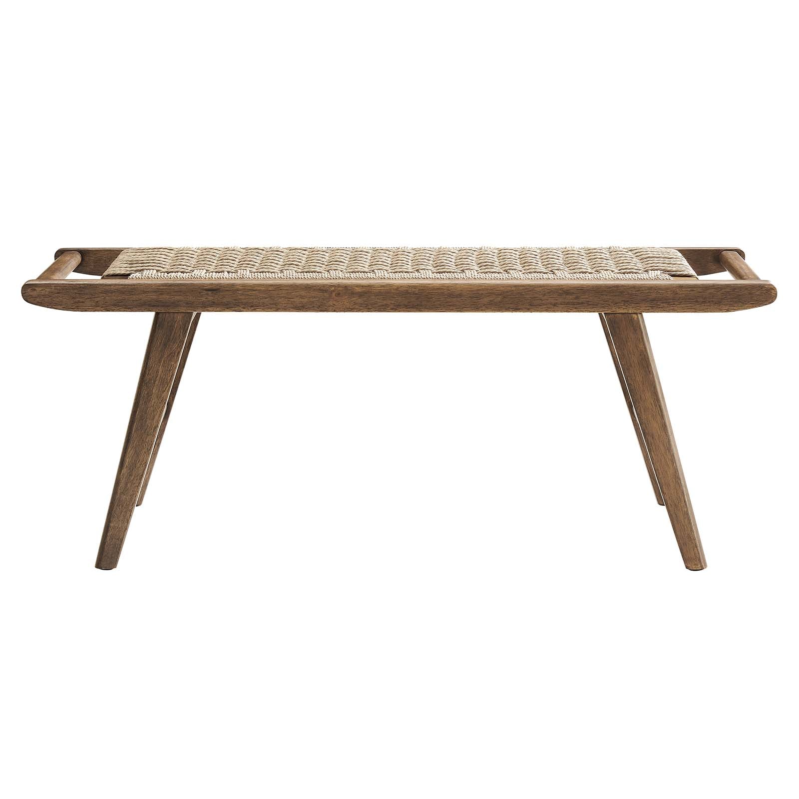 Saorise 47" Woven Rope Wood Bench - East Shore Modern Home Furnishings