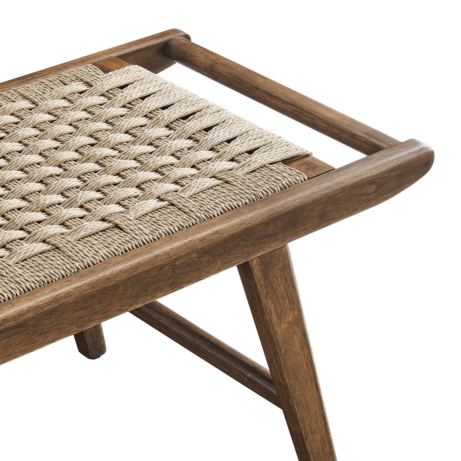 Saorise 47" Woven Rope Wood Bench - East Shore Modern Home Furnishings