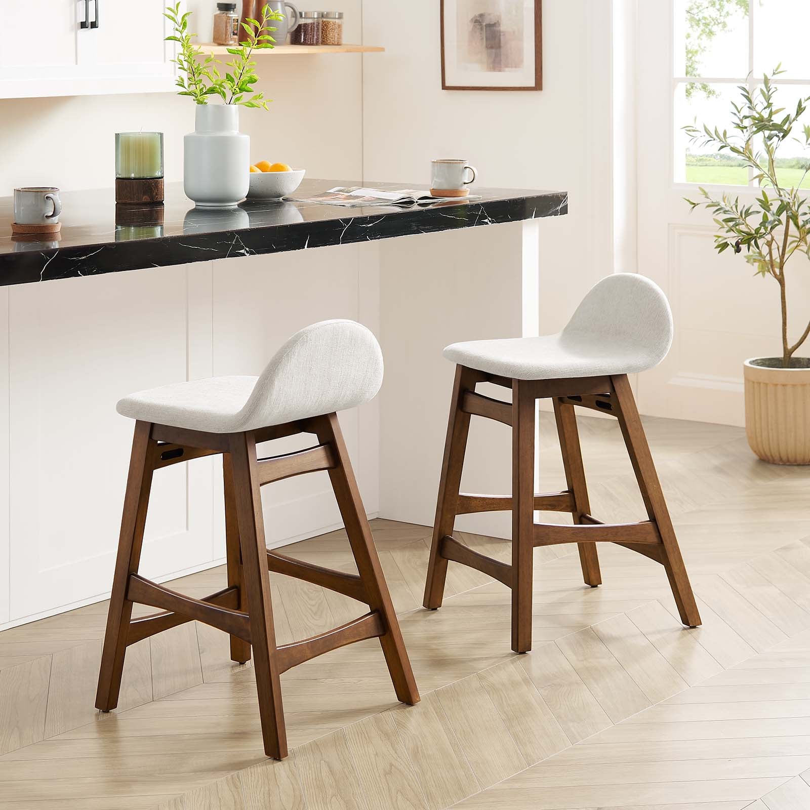 Juno Wood Counter Stool - Set of 2 - East Shore Modern Home Furnishings