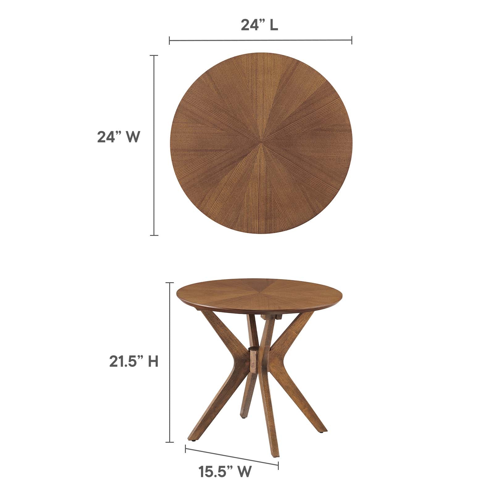 Crossroads 24” Round Wood Side Table - East Shore Modern Home Furnishings