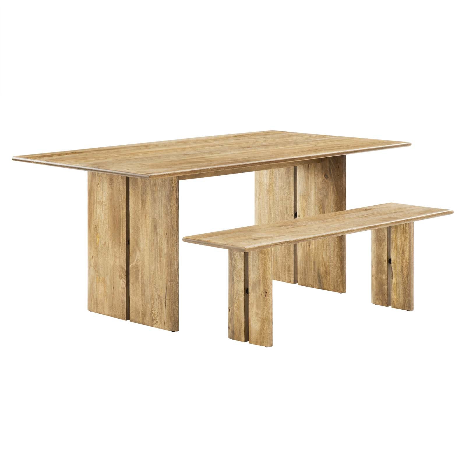 Amistad 72" Wood Dining Table and Bench Set - East Shore Modern Home Furnishings