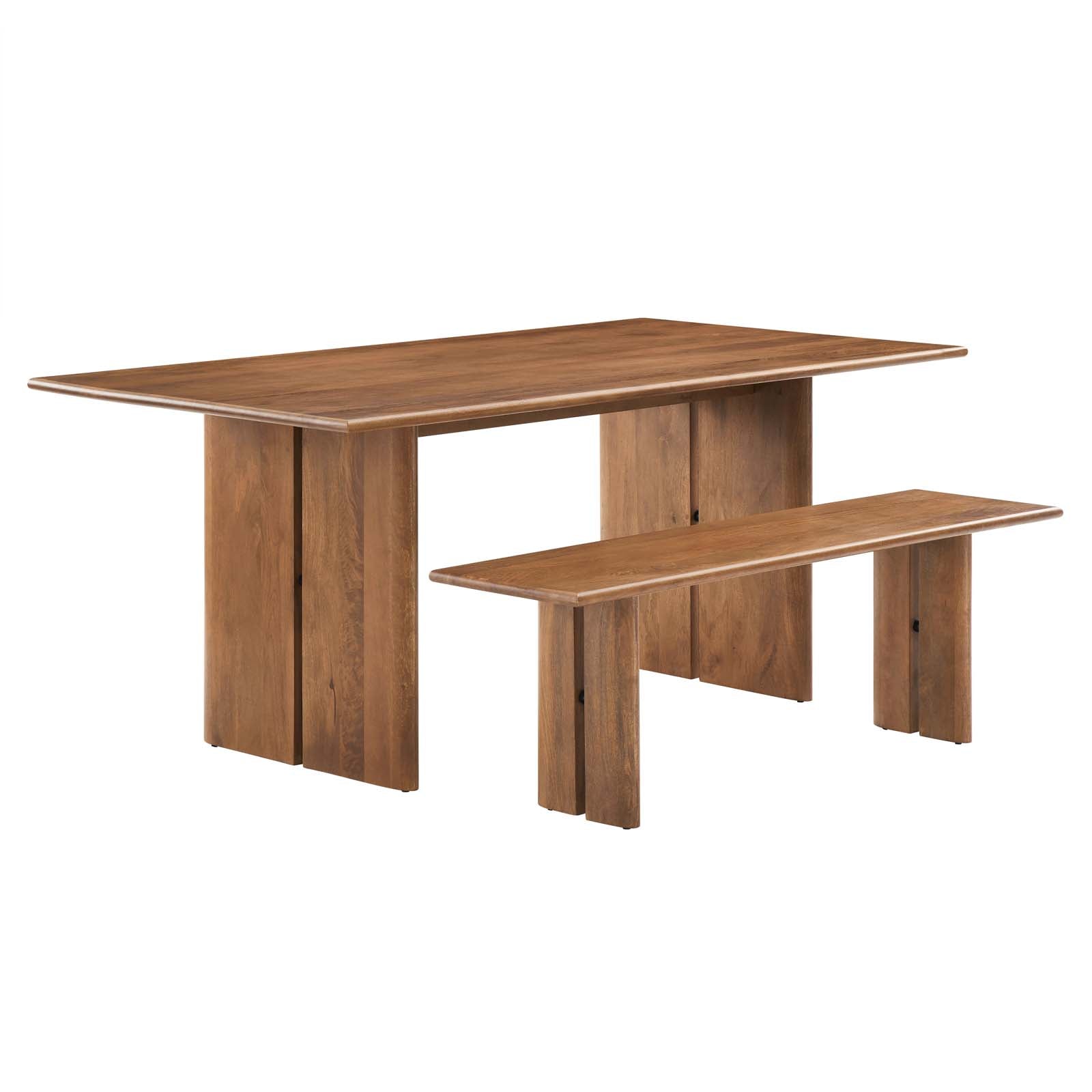 Amistad 72" Wood Dining Table and Bench Set - East Shore Modern Home Furnishings
