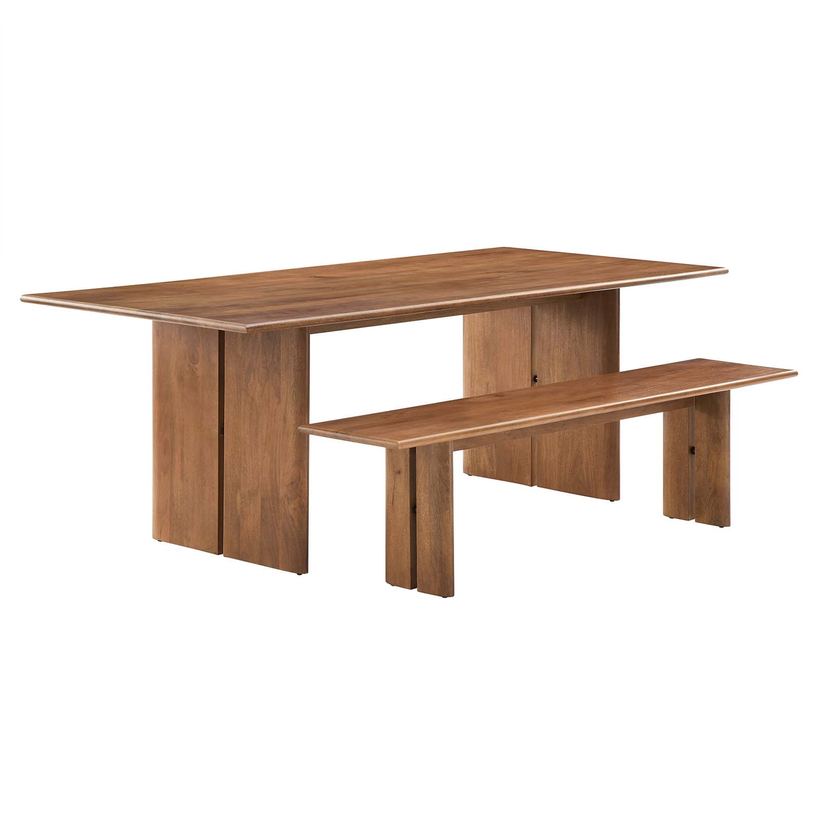 Amistad 86" Wood Dining Table and Bench Set - East Shore Modern Home Furnishings
