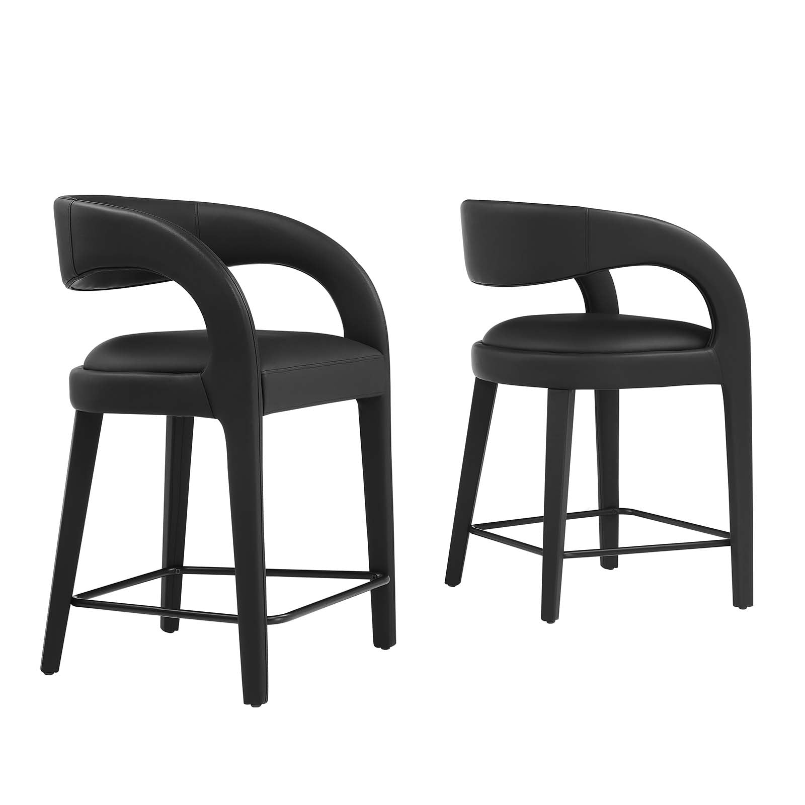 Pinnacle Vegan Leather Counter Stool Set of Two - East Shore Modern Home Furnishings