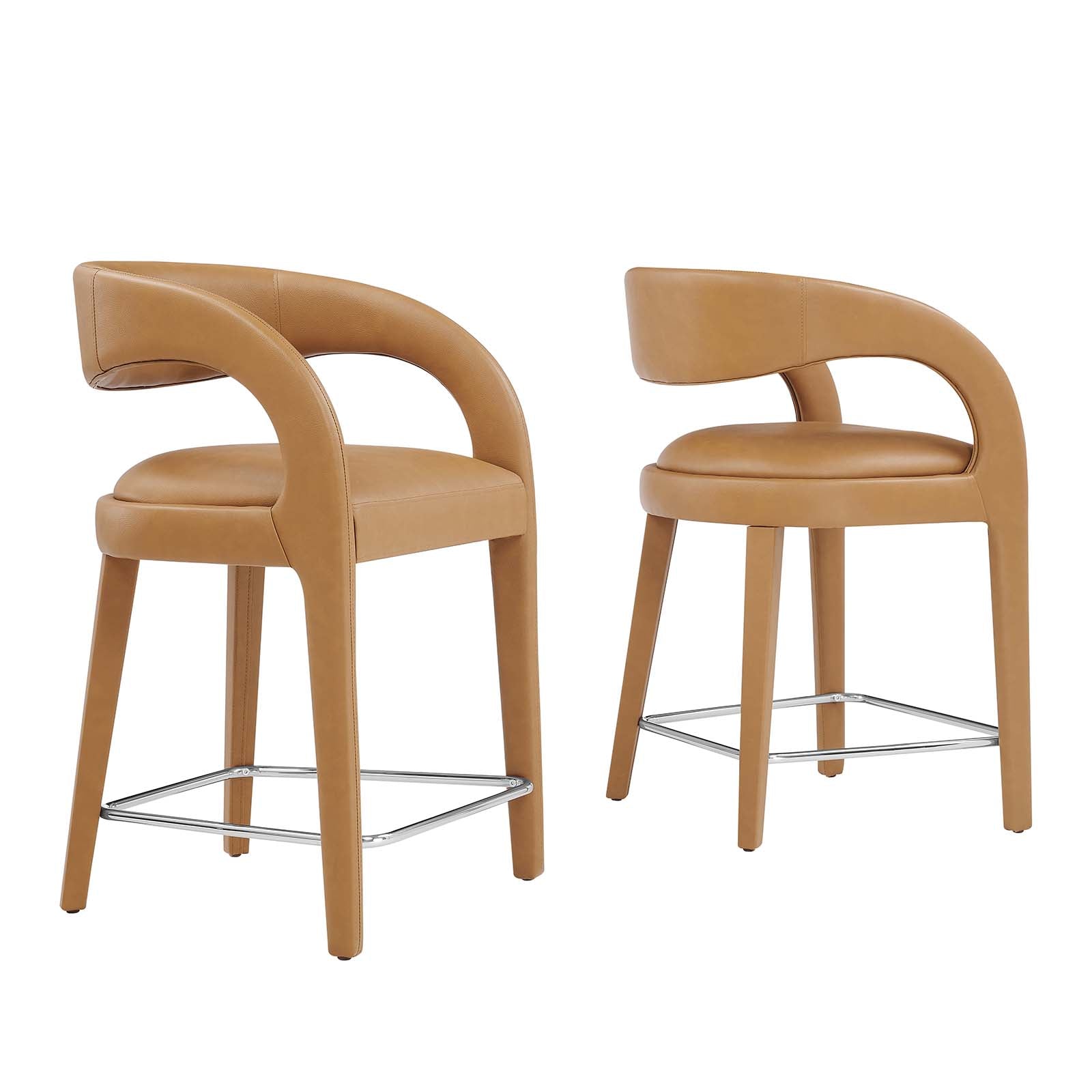 Pinnacle Vegan Leather Counter Stool Set of Two - East Shore Modern Home Furnishings