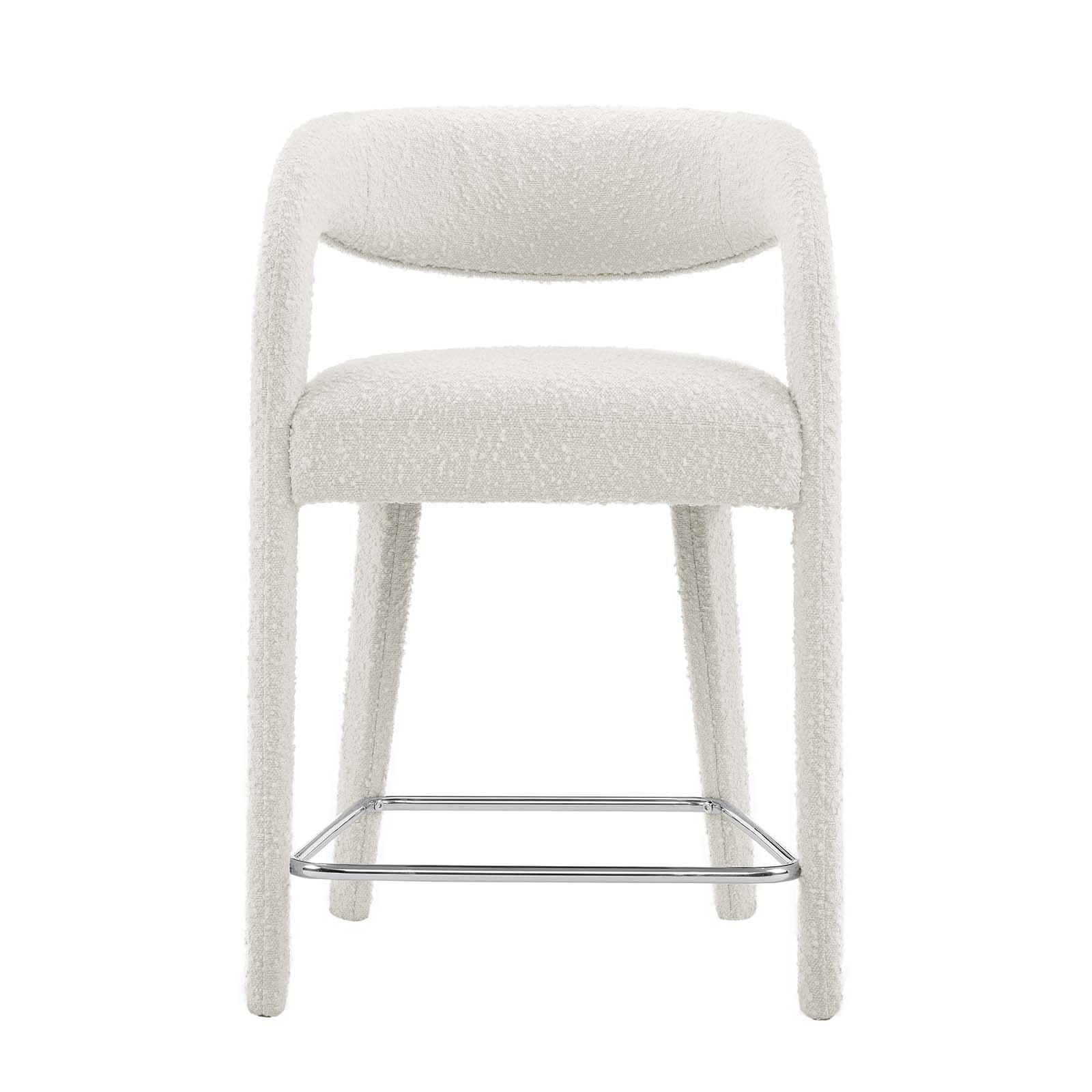 Pinnacle Boucle Upholstered Counter Stool Set of Two - East Shore Modern Home Furnishings