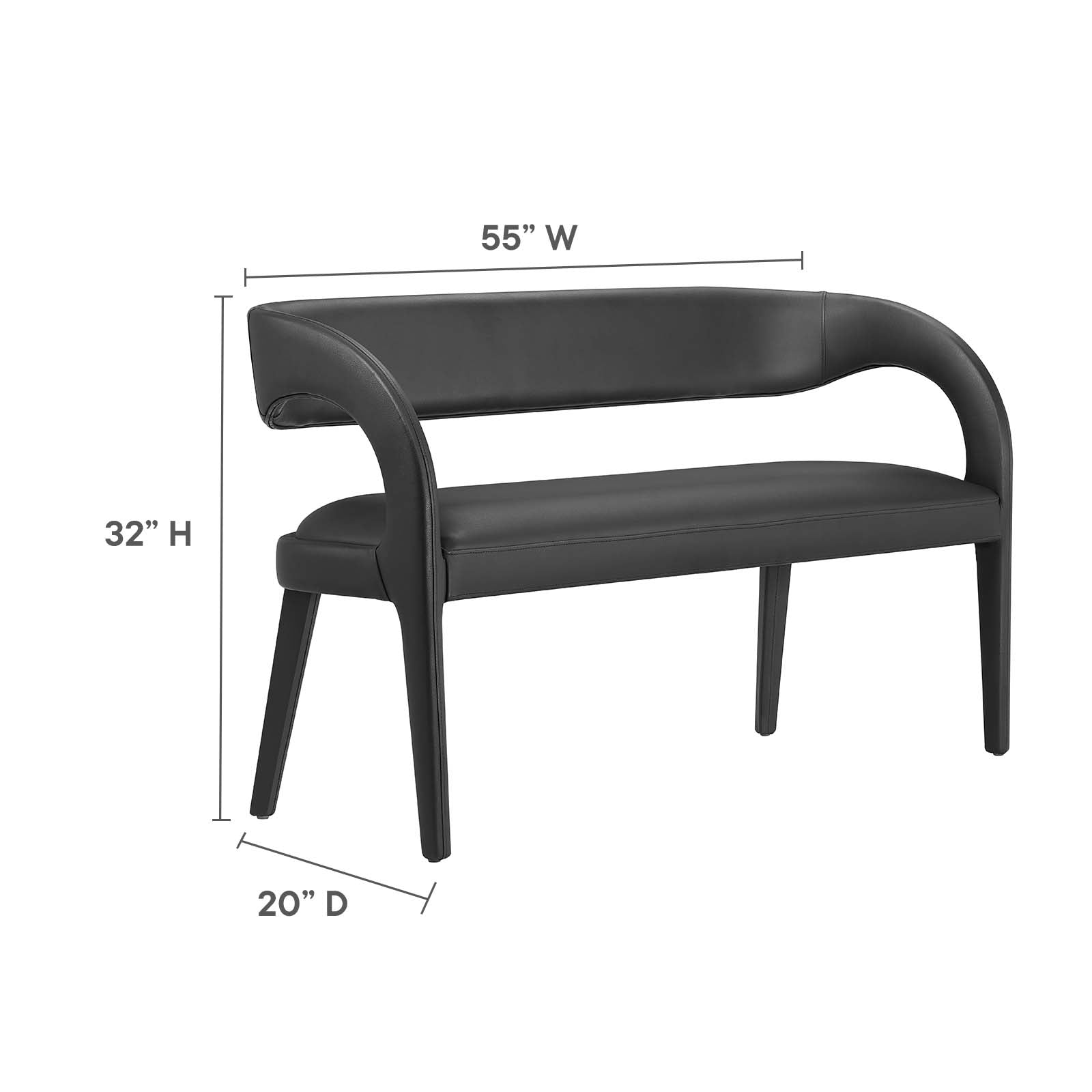 Pinnacle Vegan Leather Accent Bench - East Shore Modern Home Furnishings