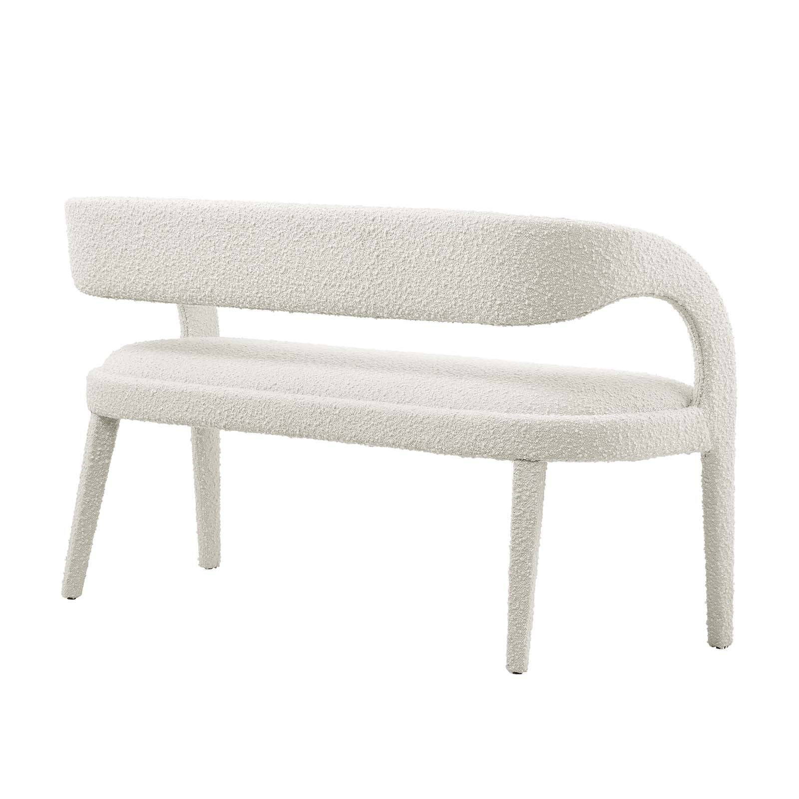 Pinnacle Boucle Fabric Accent Bench