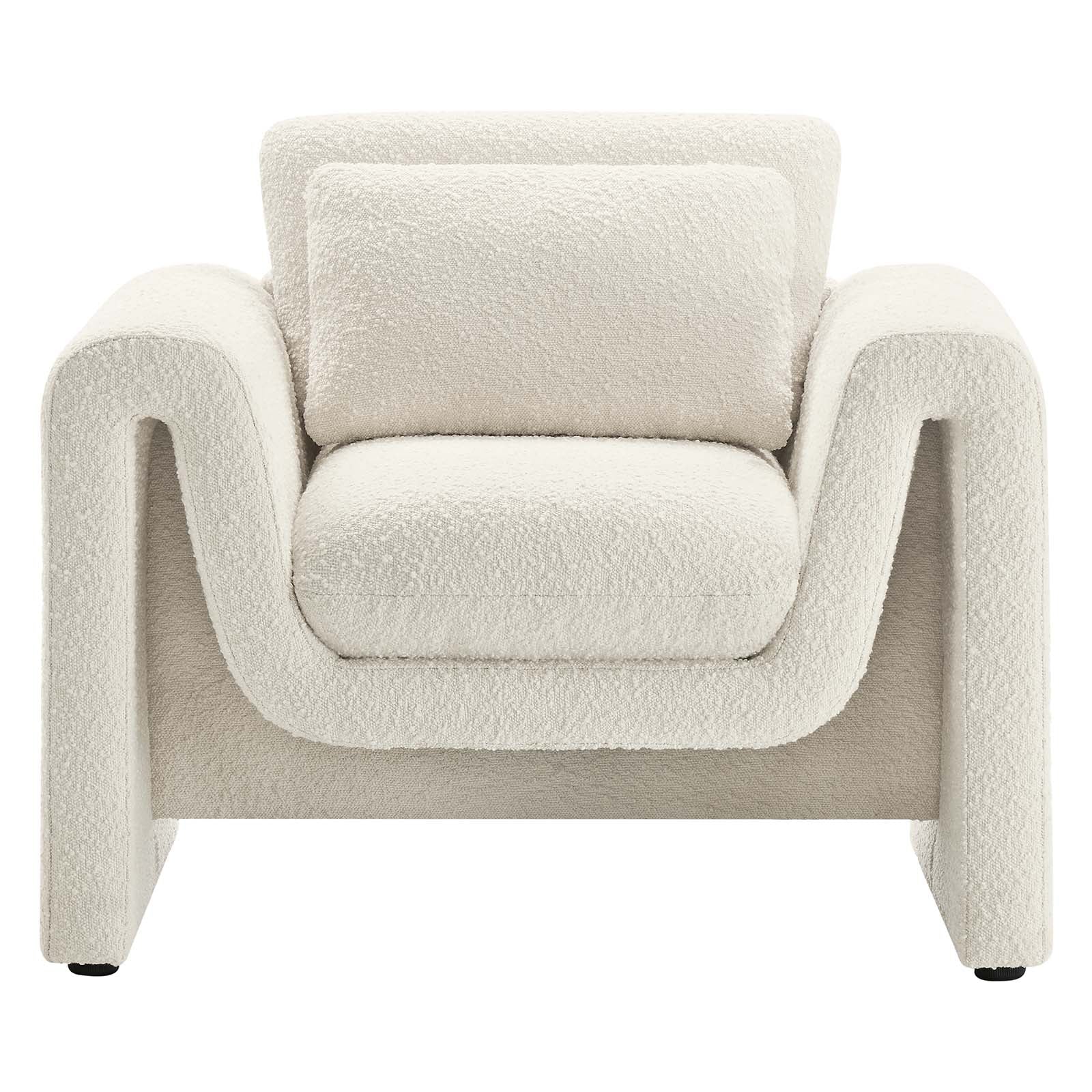 Waverly Boucle Upholstered Armchair - East Shore Modern Home Furnishings