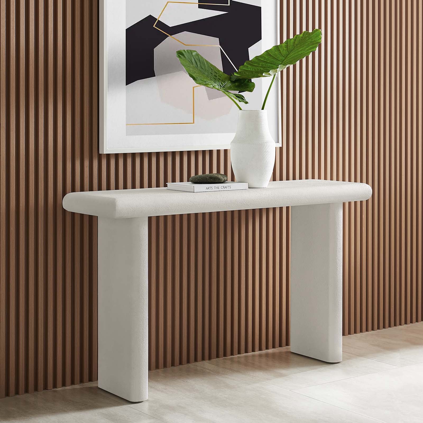 Relic Concrete Textured Console Table - East Shore Modern Home Furnishings