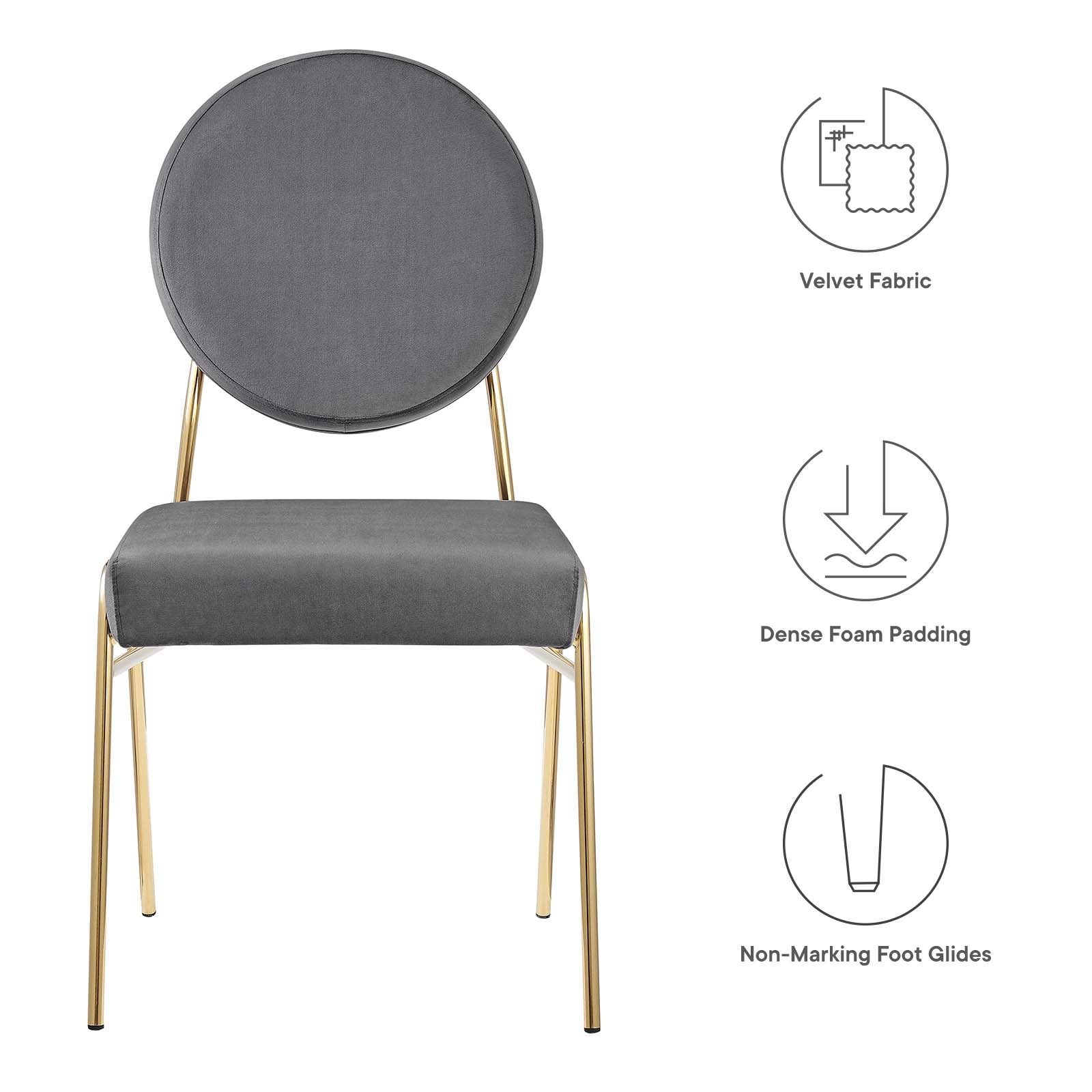 Craft Performance Velvet Dining Side Chairs - Set of 2 - East Shore Modern Home Furnishings