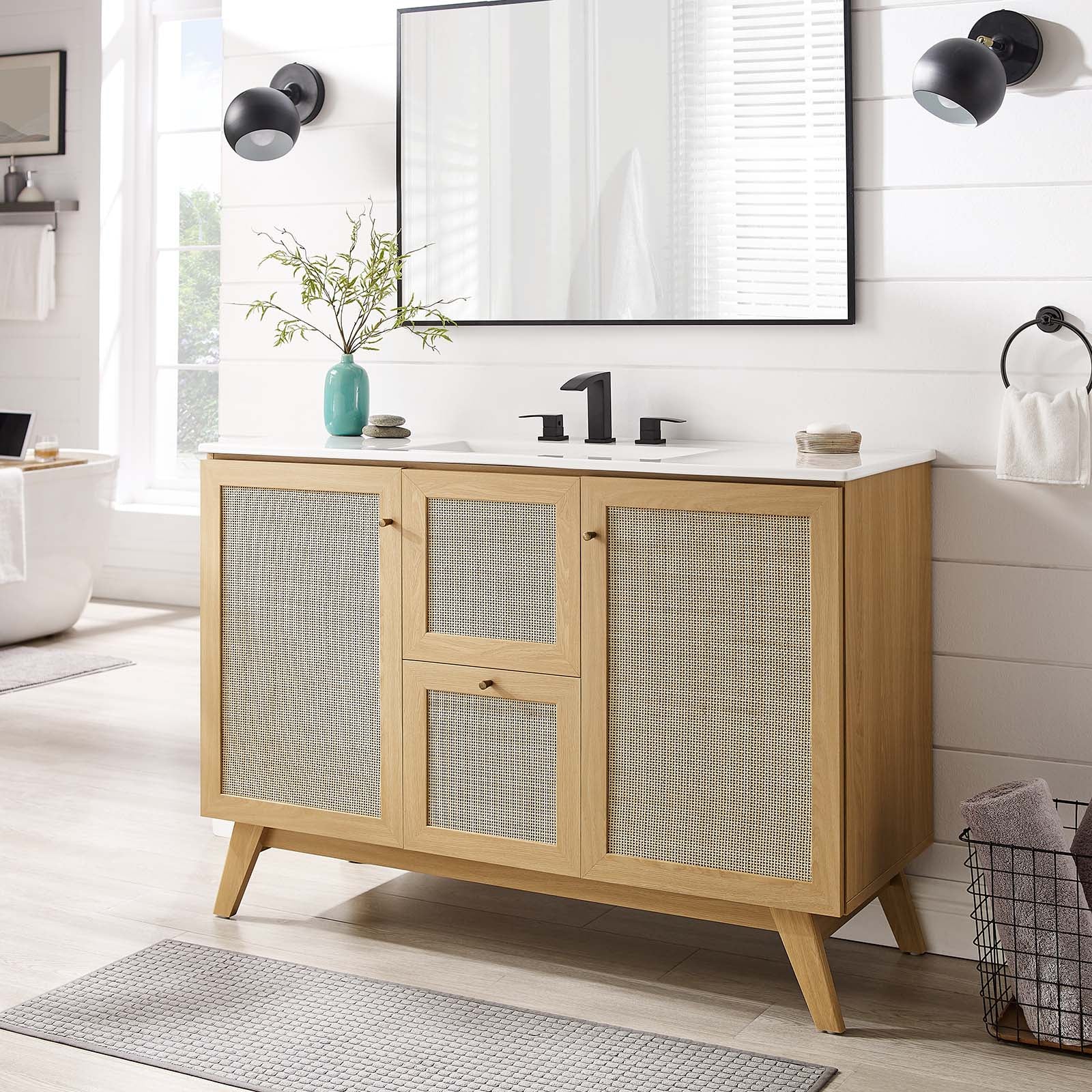 Soma 48” Single or Double Sink Compatible Bathroom Vanity Cabinet (Sink Basin Not Included) - East Shore Modern Home Furnishings