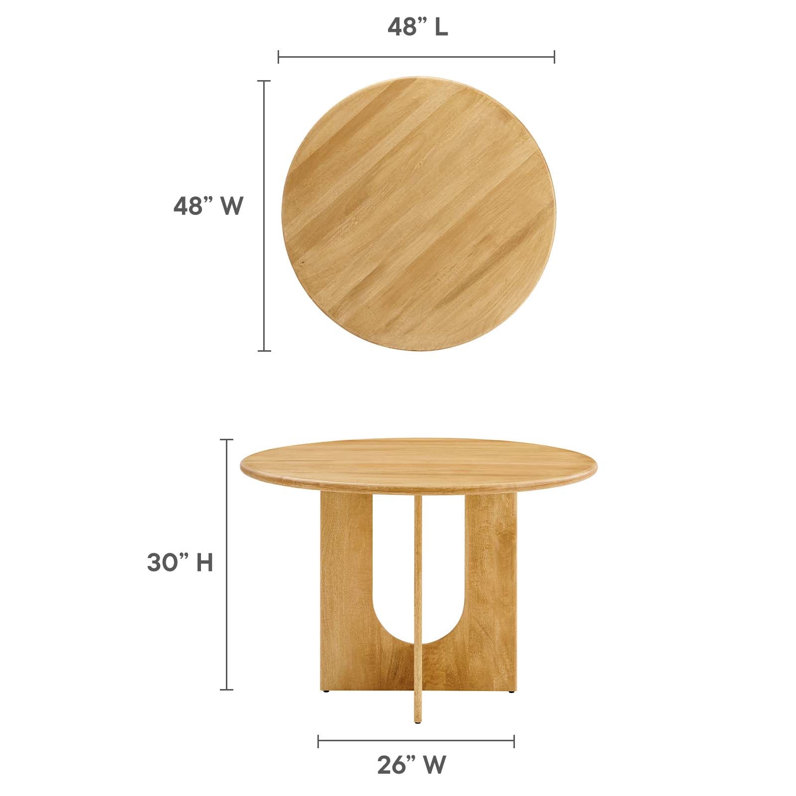 Rivian Round 48" Wood Dining Table - East Shore Modern Home Furnishings