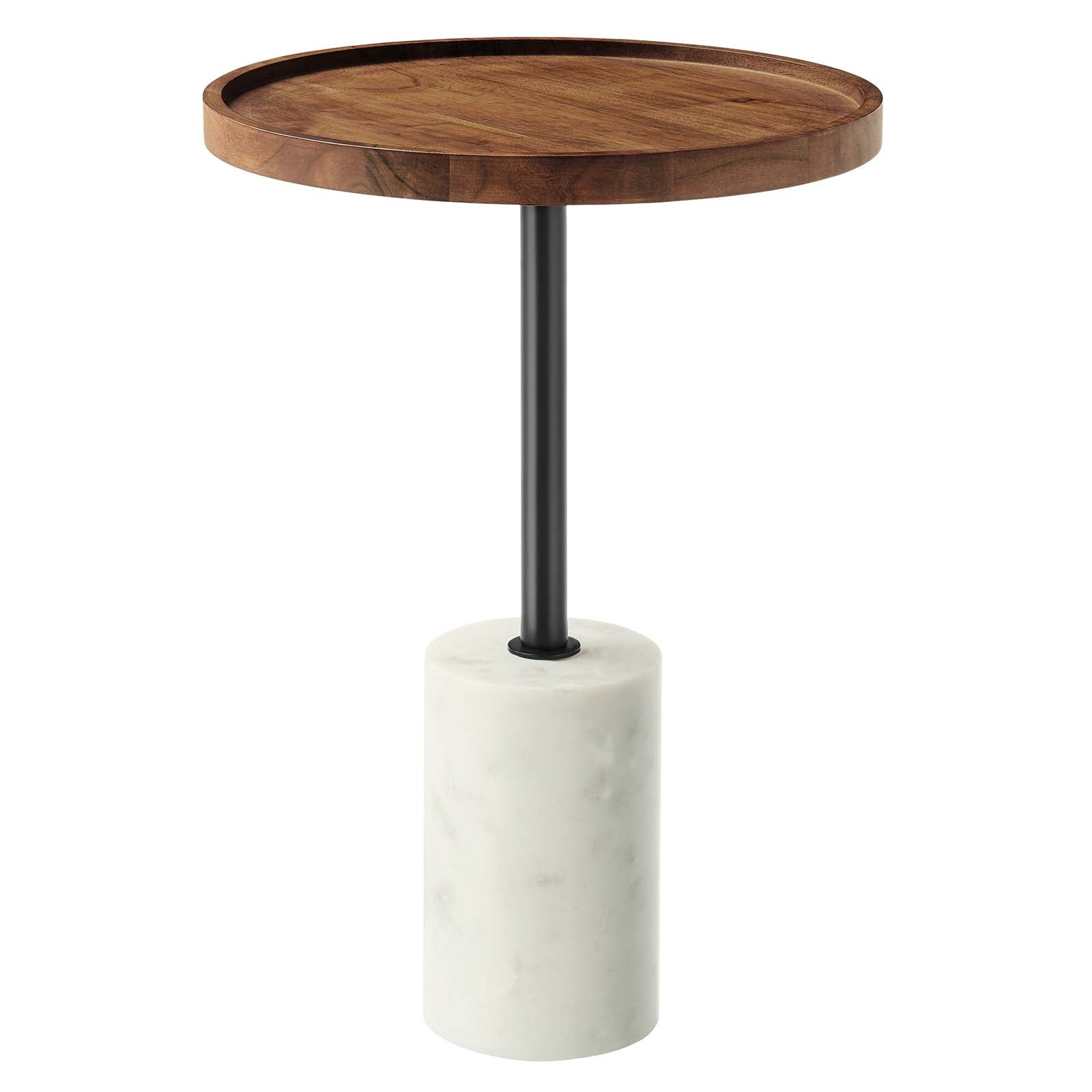 Amina Round Acacia Wood Side Table - East Shore Modern Home Furnishings