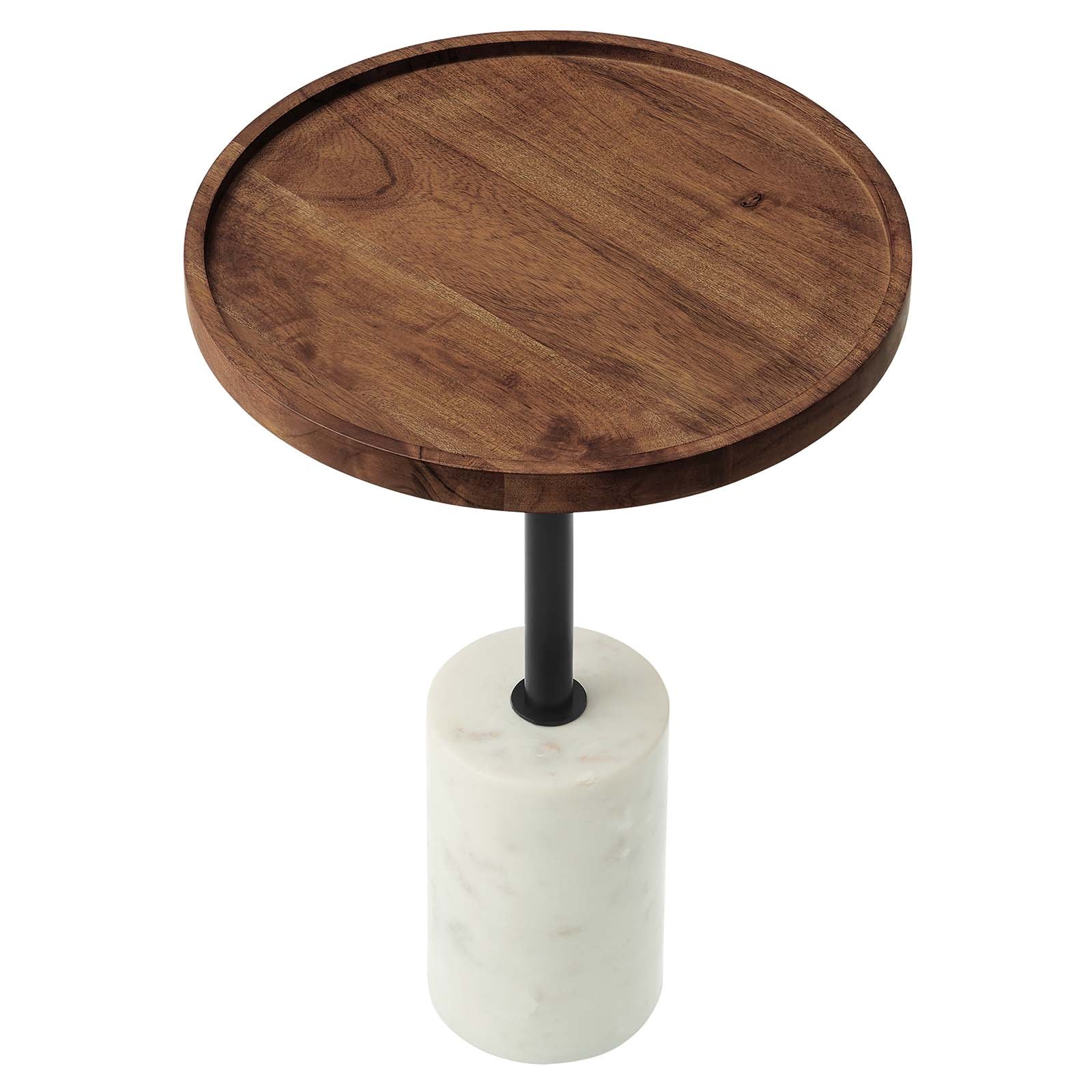 Amina Round Acacia Wood Side Table - East Shore Modern Home Furnishings