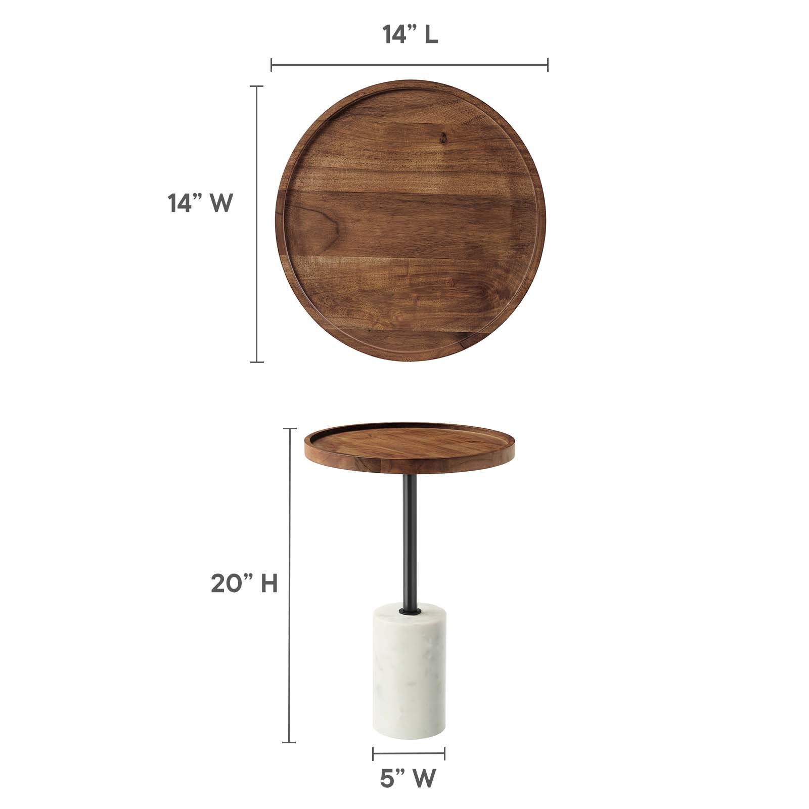 Amina Round Acacia Wood Side Table - East Shore Modern Home Furnishings