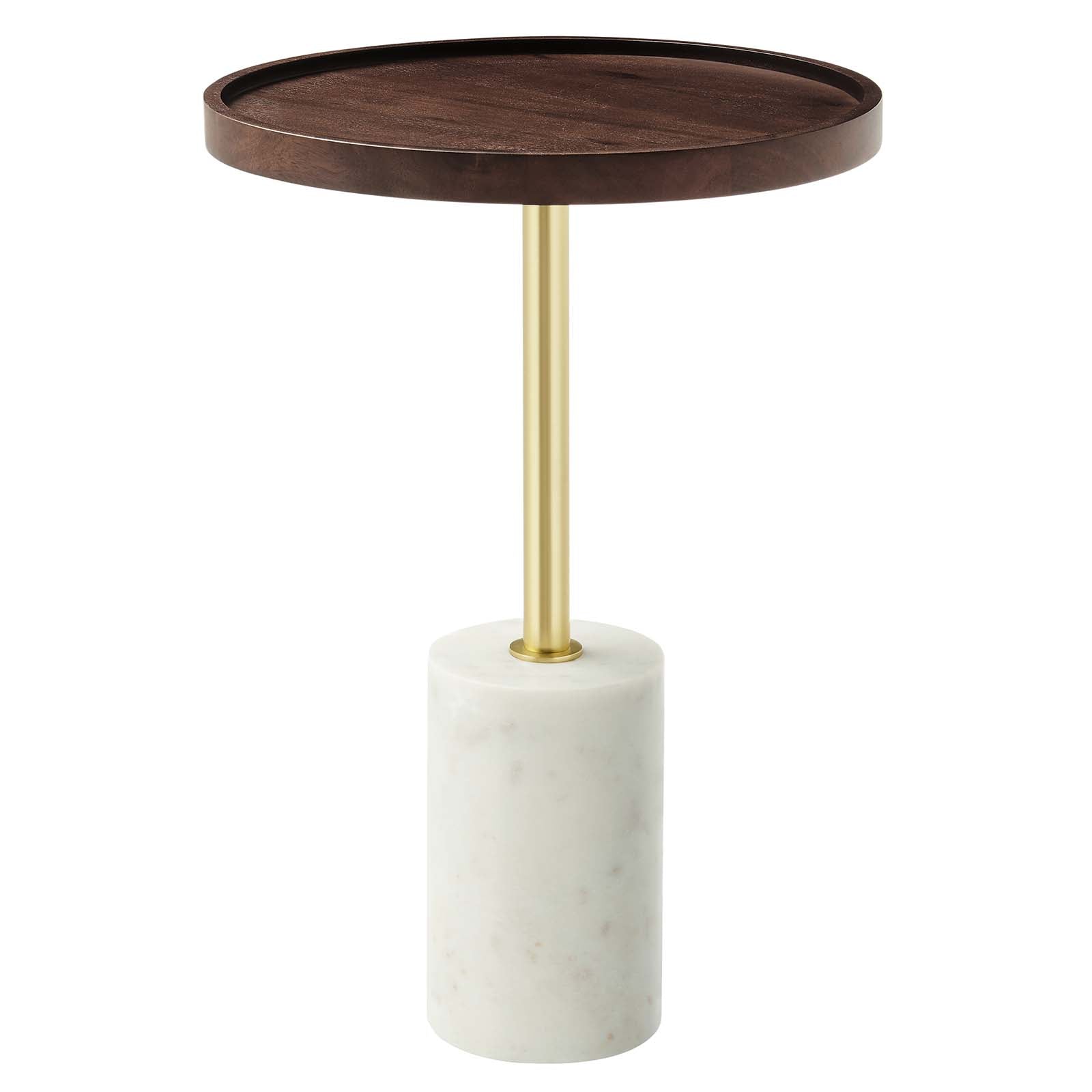 Amina Round Acacia Wood Side Table - East Shore Modern Home Furnishings