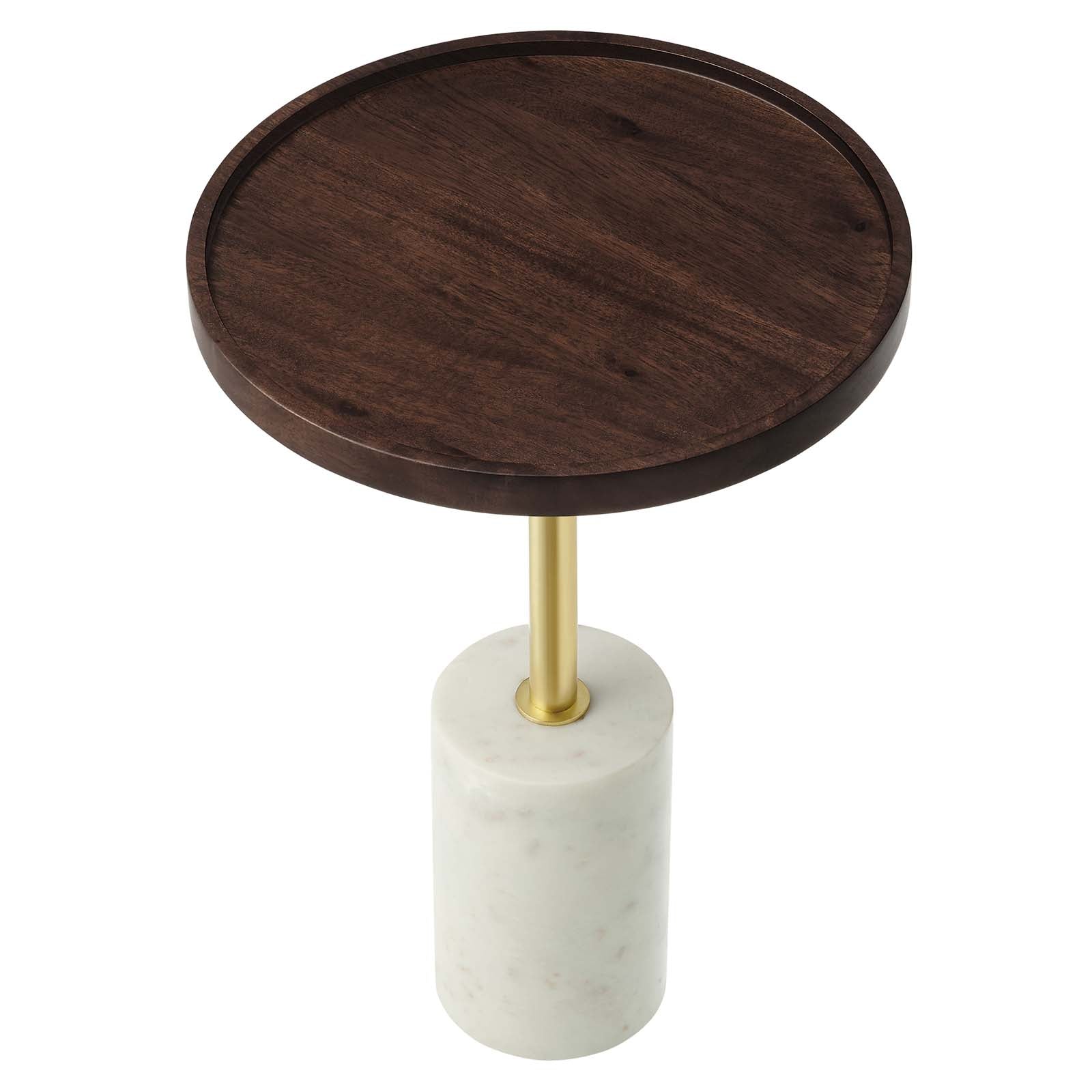 Amina Round Acacia Wood Side Table - East Shore Modern Home Furnishings